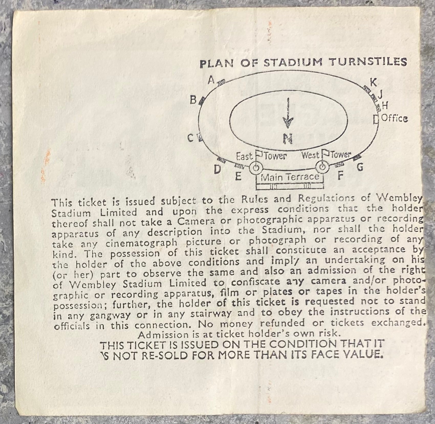1975 ORIGINAL LEAGUE CUP FINAL TICKET ASTON VILLA V NORWICH CITY