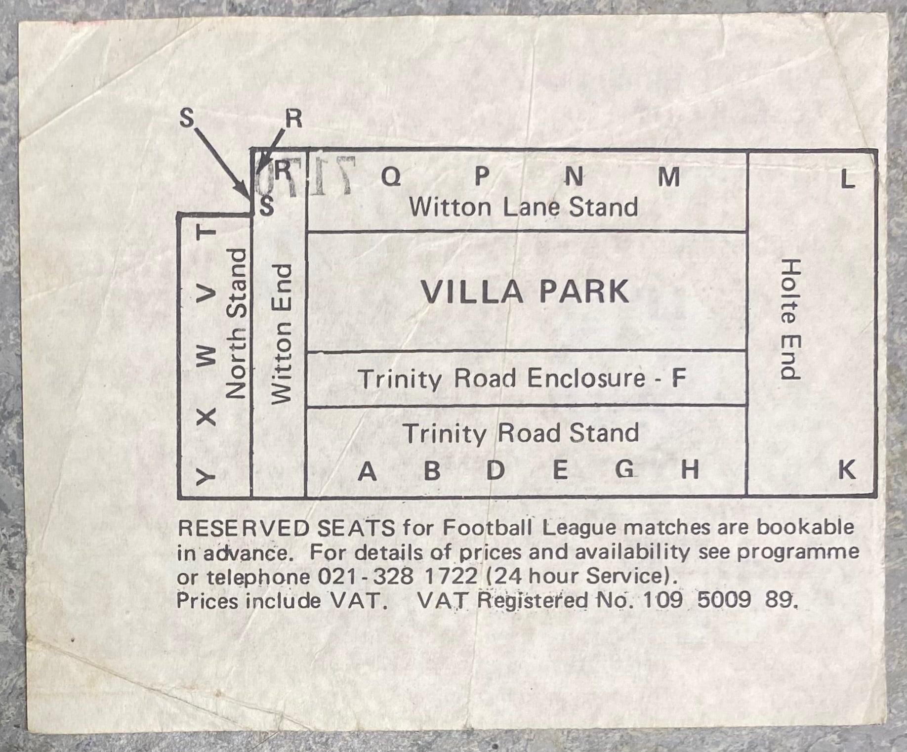 1981 ORIGINAL LEAGUE CUP FINAL REPLAY TICKET LIVERPOOL V WEST HAM UNITED @ VILLA PARK