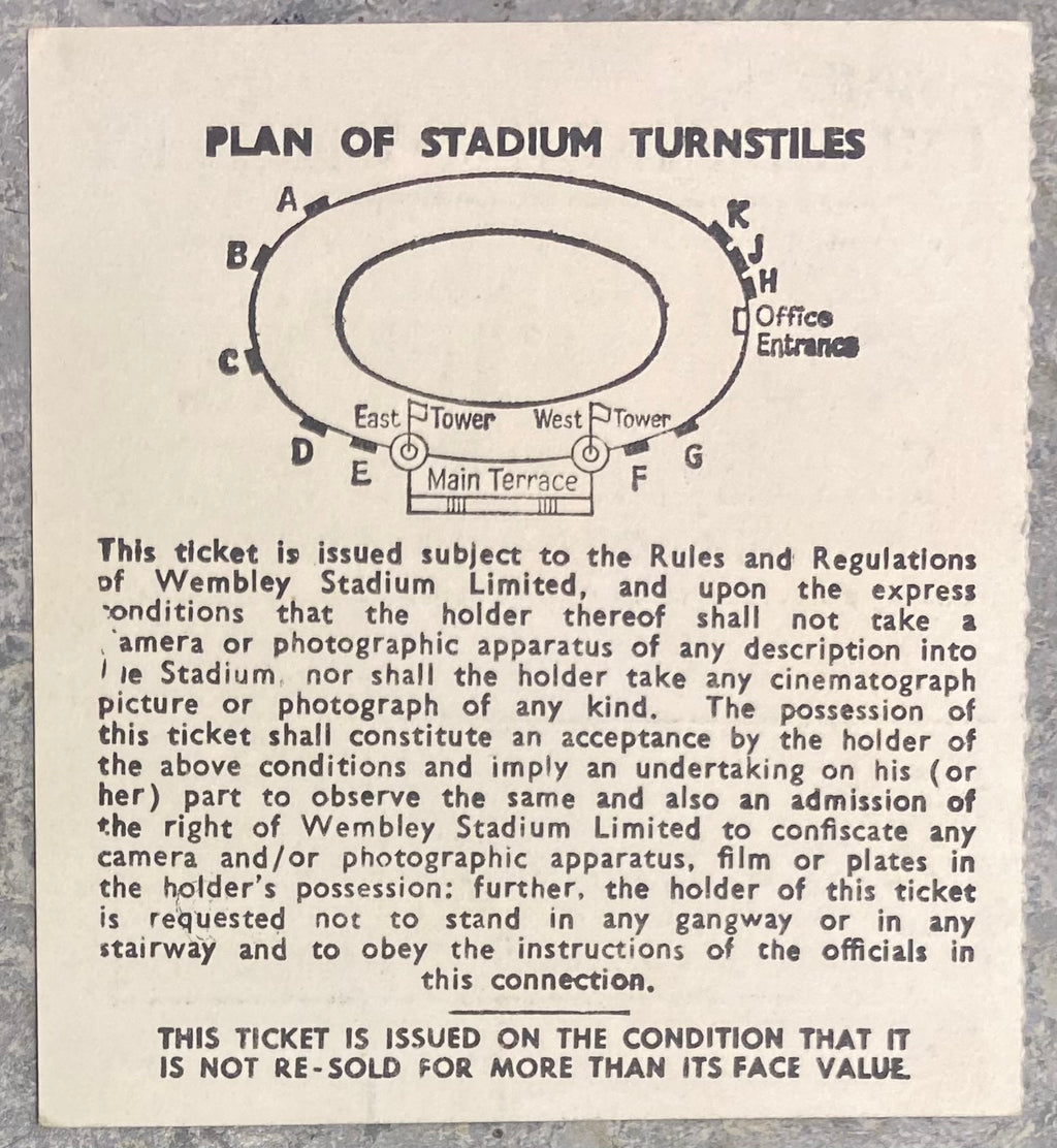 1968 ORIGINAL LEAGUE CUP FINAL TICKET LEEDS UNITED V ARSENAL