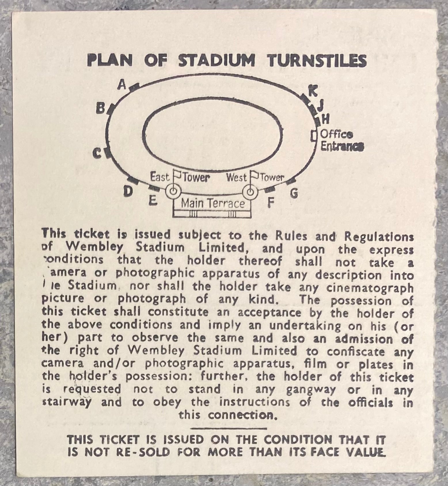 1968 ORIGINAL LEAGUE CUP FINAL TICKET LEEDS UNITED V ARSENAL