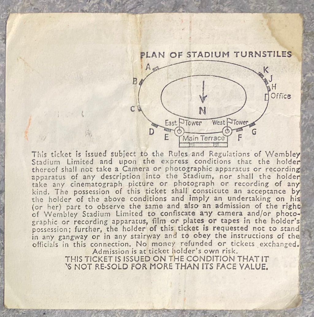 1975 ORIGINAL LEAGUE CUP FINAL TICKET ASTON VILLA V NORWICH CITY