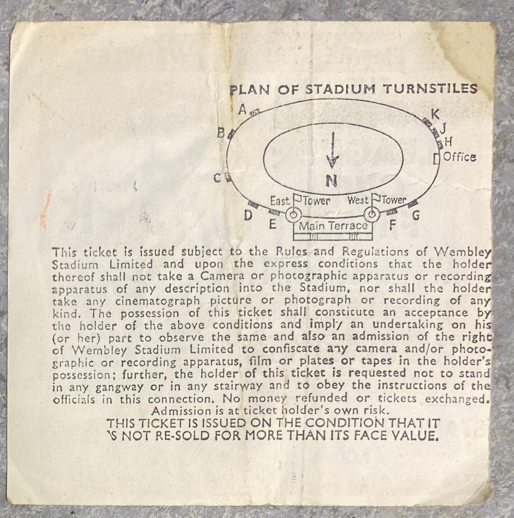1975 ORIGINAL LEAGUE CUP FINAL TICKET ASTON VILLA V NORWICH CITY