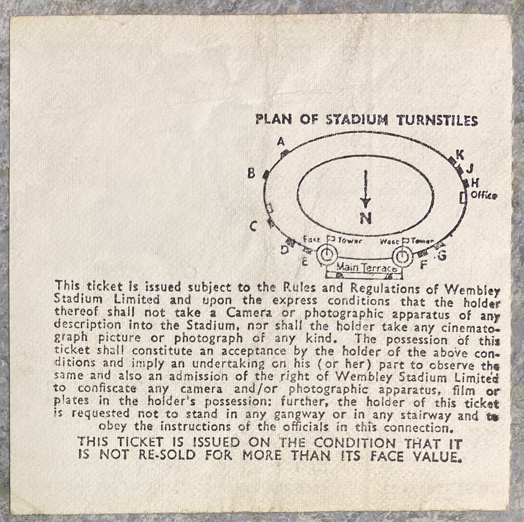 1969 ORIGINAL INTERNATIONAL TICKET ENGLAND V FRANCE