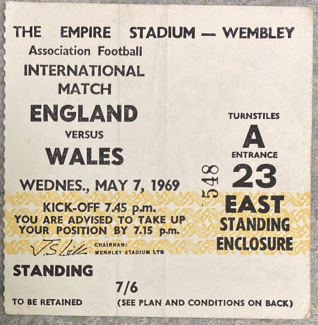 1969 ORIGINAL BRITISH HOME CHAMPIONSHIPS TICKET ENGLAND V WALES