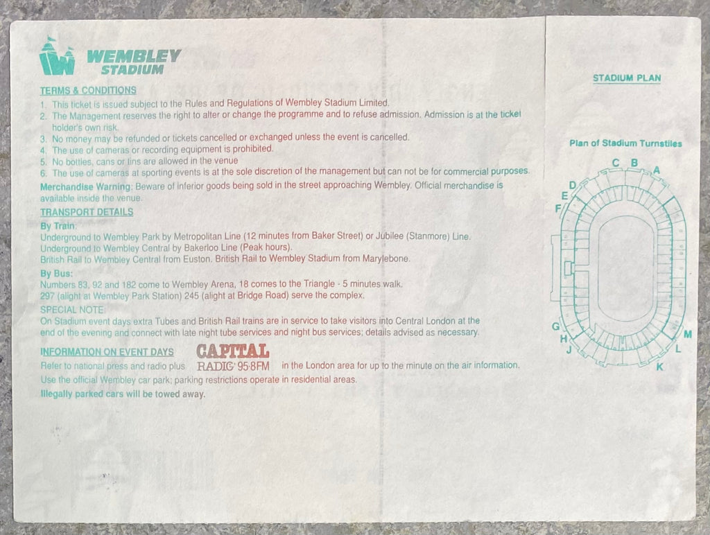 1991 ORIGINAL EUROPEAN CHAMPIONSHIPS QUALIFYING UNUSED TICKET ENGLAND V REPUBLIC OF IRELAND