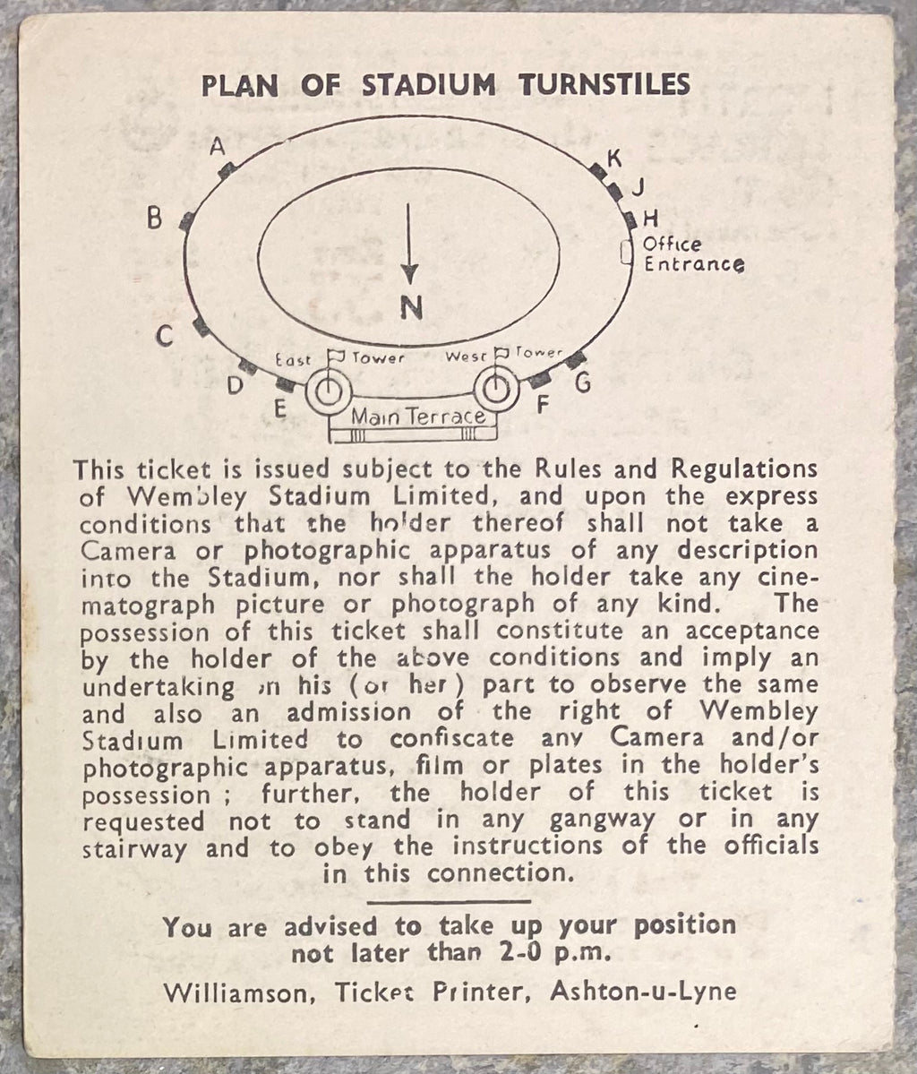 1958 ORIGINAL INTERNATIONAL TICKET ENGLAND V SOVIET UNION