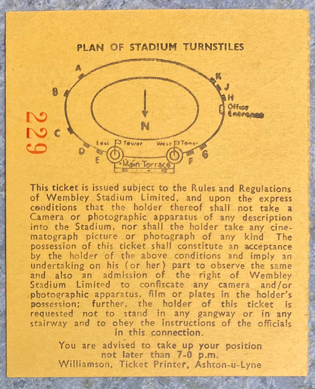 1964 ORIGINAL INTERNATIONAL TICKET ENGLAND V WALES