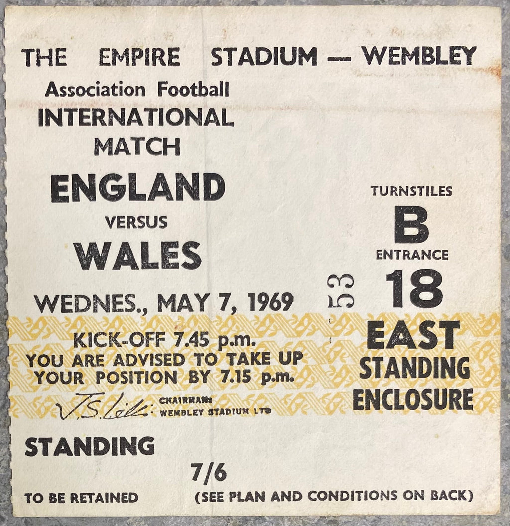 1969 ORIGINAL BRITISH HOME CHAMPIONSHIPS TICKET ENGLAND V WALES