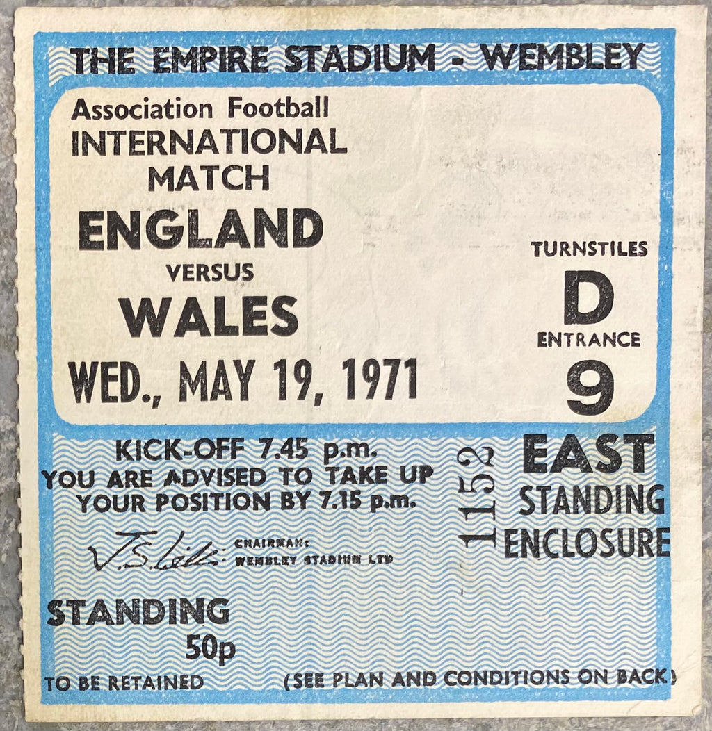 1971 ORIGINAL BRITISH HOME CHAMPIONSHIPS TICKET ENGLAND V WALES