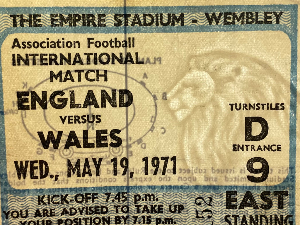 1971 ORIGINAL BRITISH HOME CHAMPIONSHIPS TICKET ENGLAND V WALES