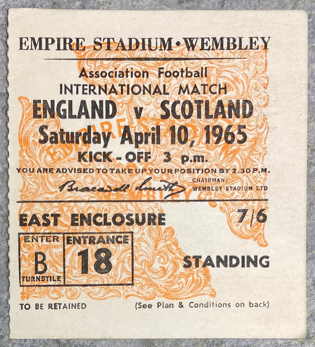 1965 ORIGINAL BRITISH HOME CHAMPIONSHIPS TICKET ENGLAND V SCOTLAND