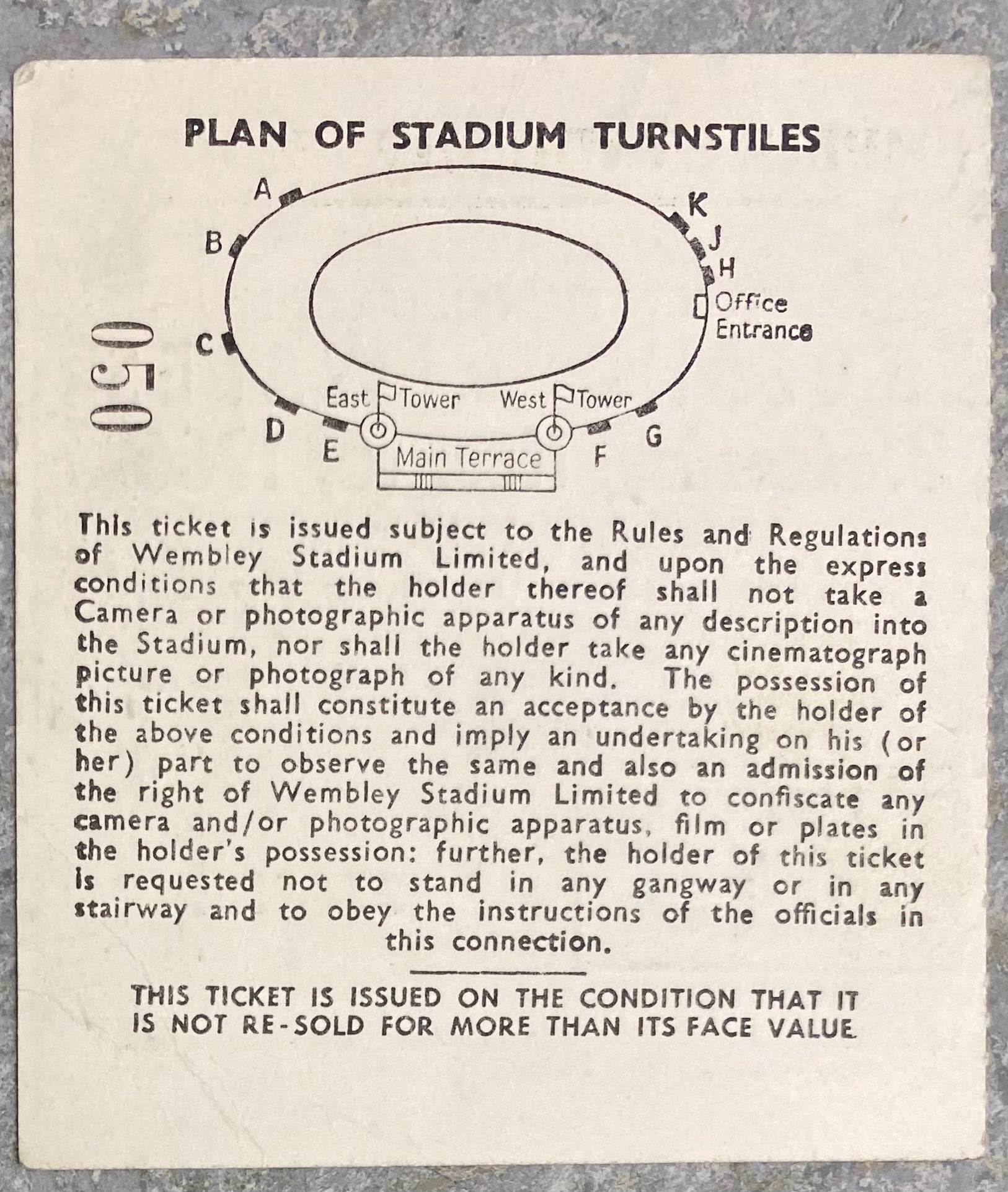 1966 ORIGINAL BRITISH HOME CHAMPIONSHIPS TICKET ENGLAND V WALES