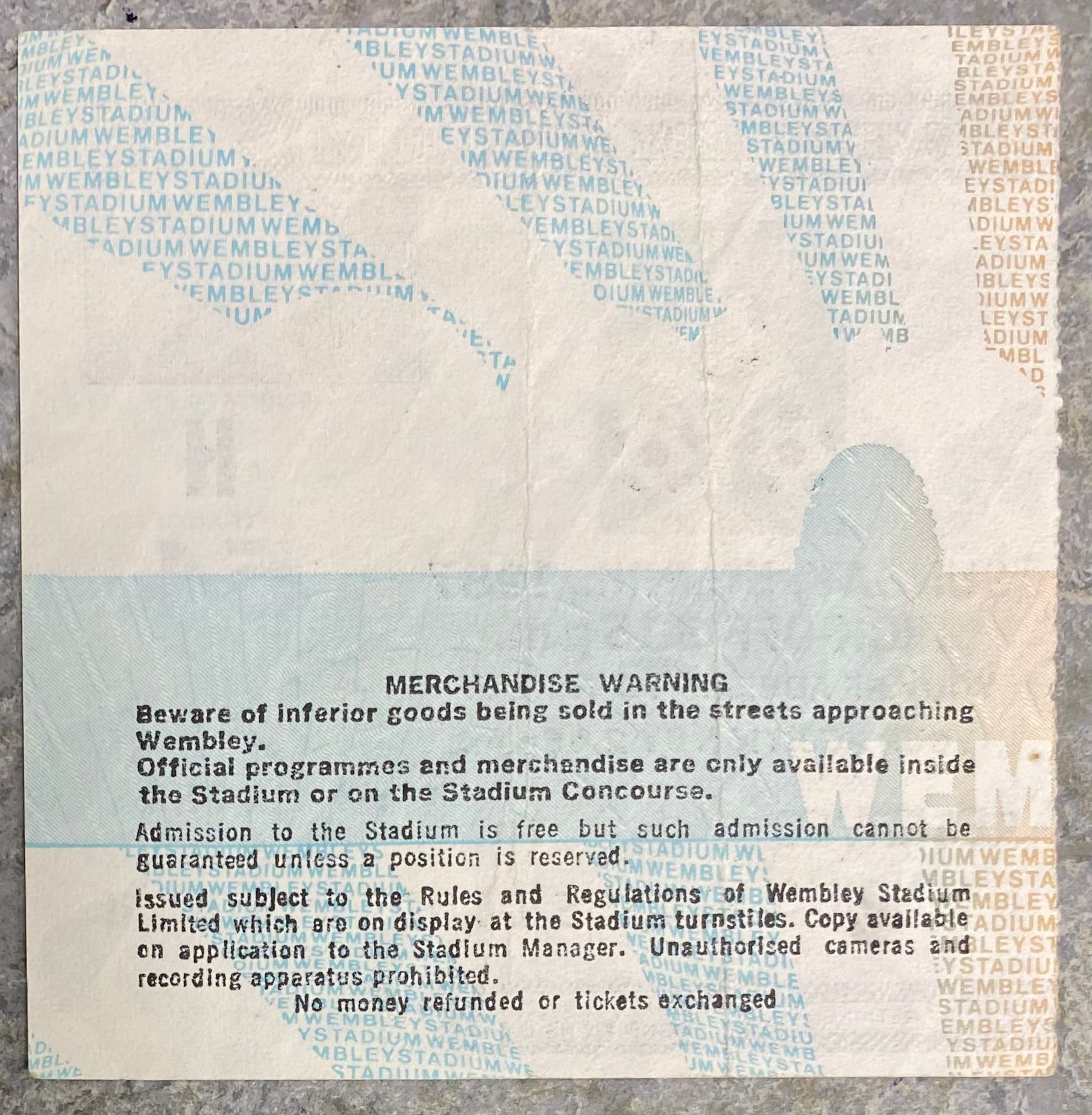 1987 ORIGINAL LITTLEWOODS CUP FINAL TICKET LIVERPOOL V ARSENAL