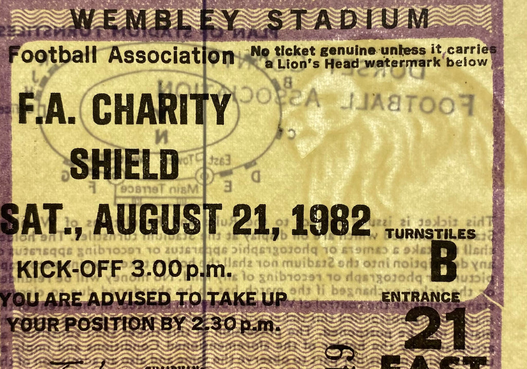 1982 ORIGINAL CHARITY SHIELD TICKET LIVERPOOL V TOTTENHAM HOTSPUR