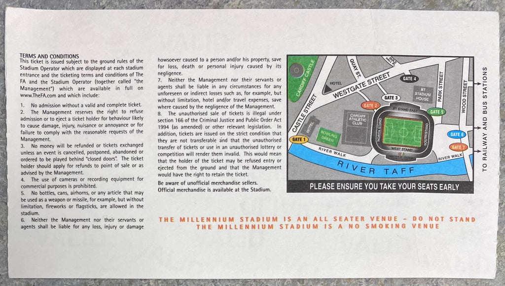 2006 ORIGINAL COMMUNITY SHIELD TICKET LIVERPOOL V CHELSEA