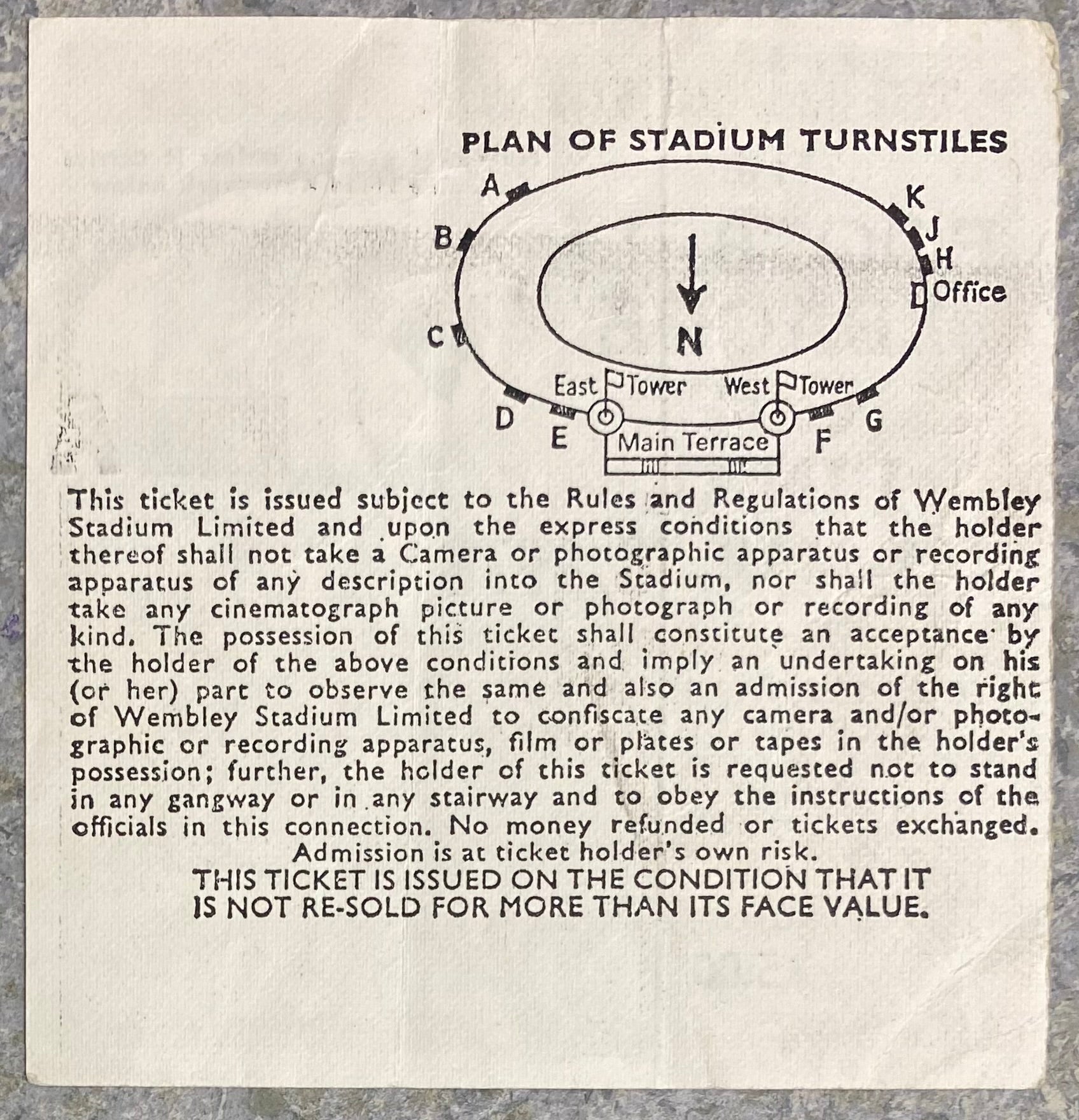 1978 ORIGINAL LEAGUE CUP FINAL TICKET LIVERPOOL V NOTTINGHAM FOREST