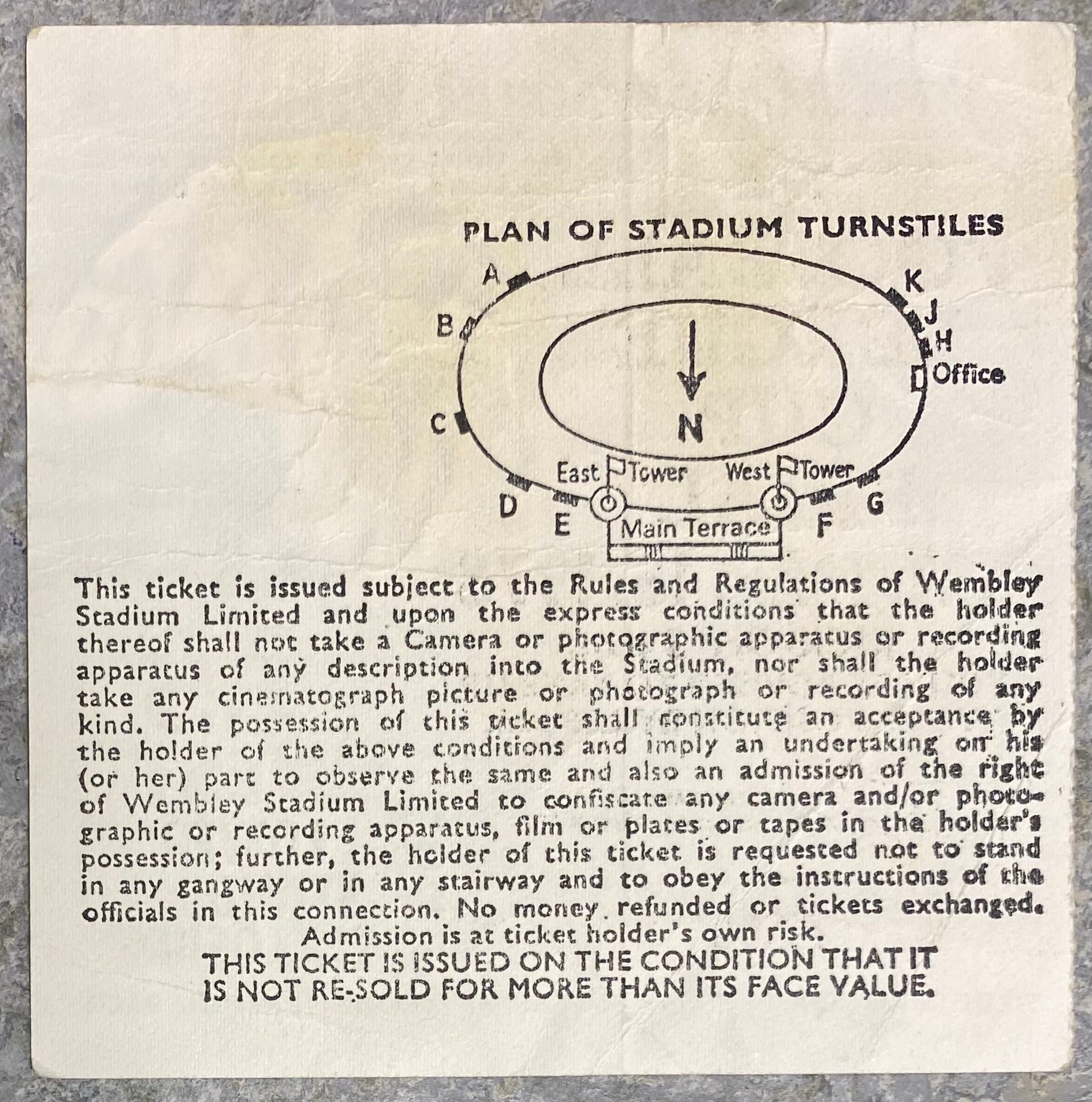 1978 ORIGINAL LEAGUE CUP FINAL TICKET LIVERPOOL V NOTTINGHAM FOREST