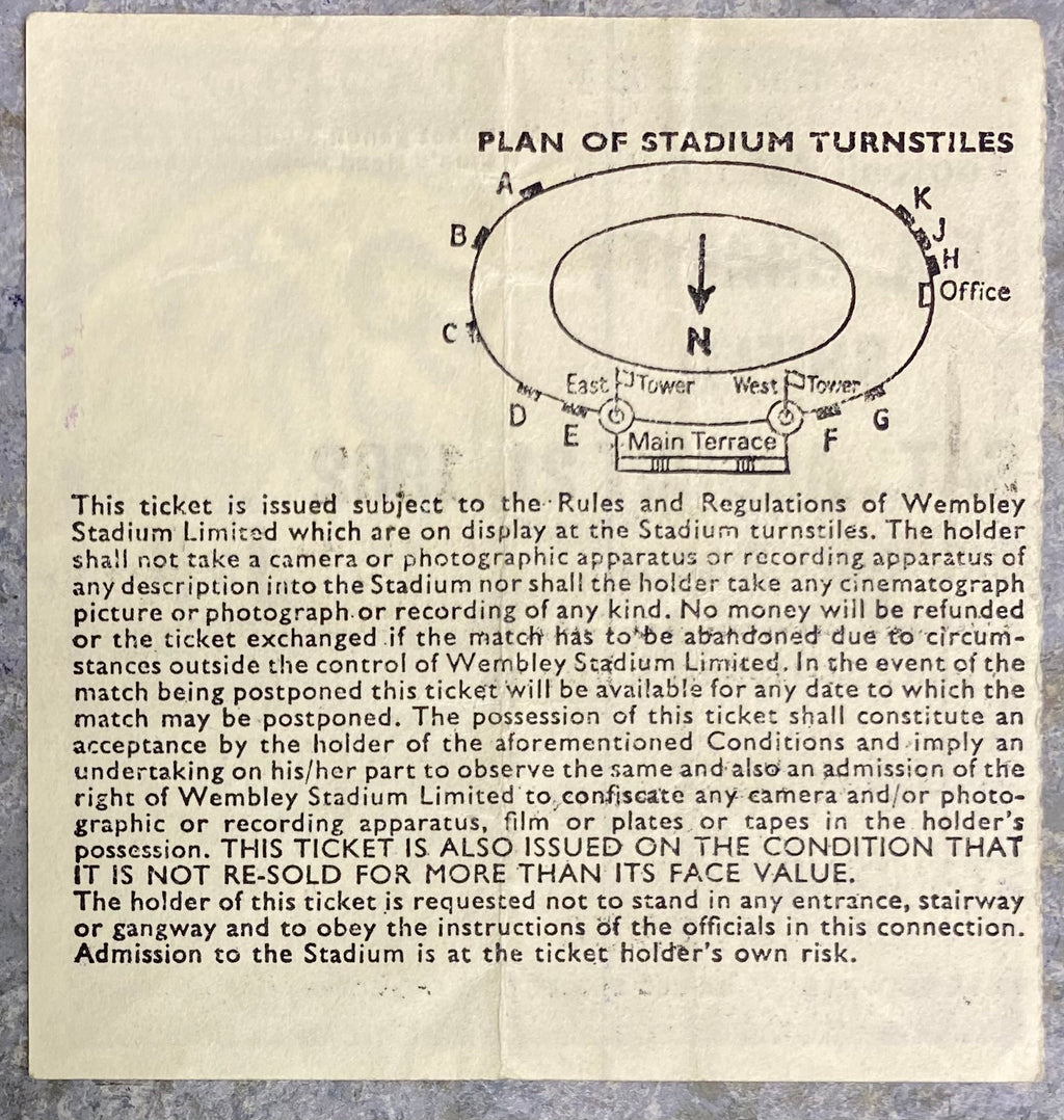 1982 ORIGINAL CHARITY SHIELD TICKET LIVERPOOL V TOTTENHAM HOTSPUR