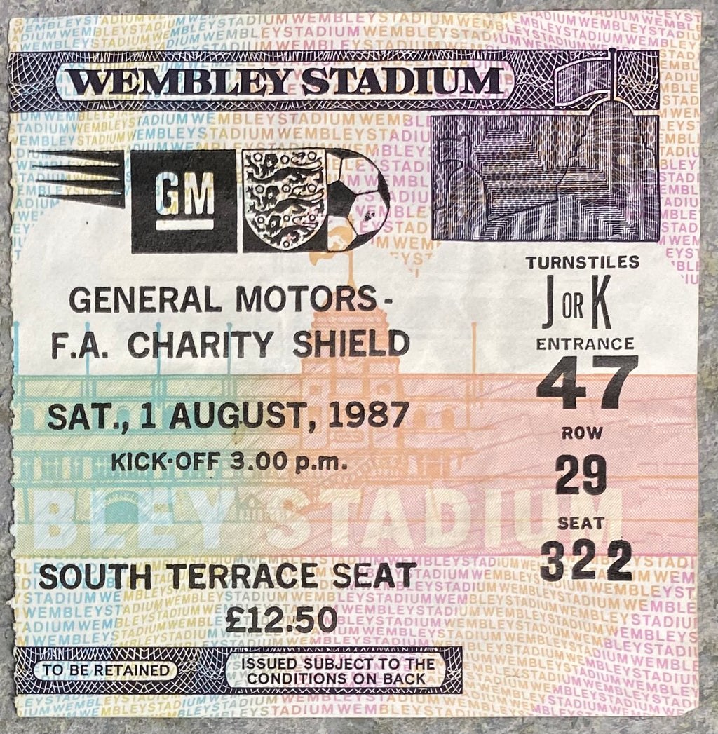 1987 ORIGINAL CHARITY SHIELD TICKET COVENTRY CITY V EVERTON