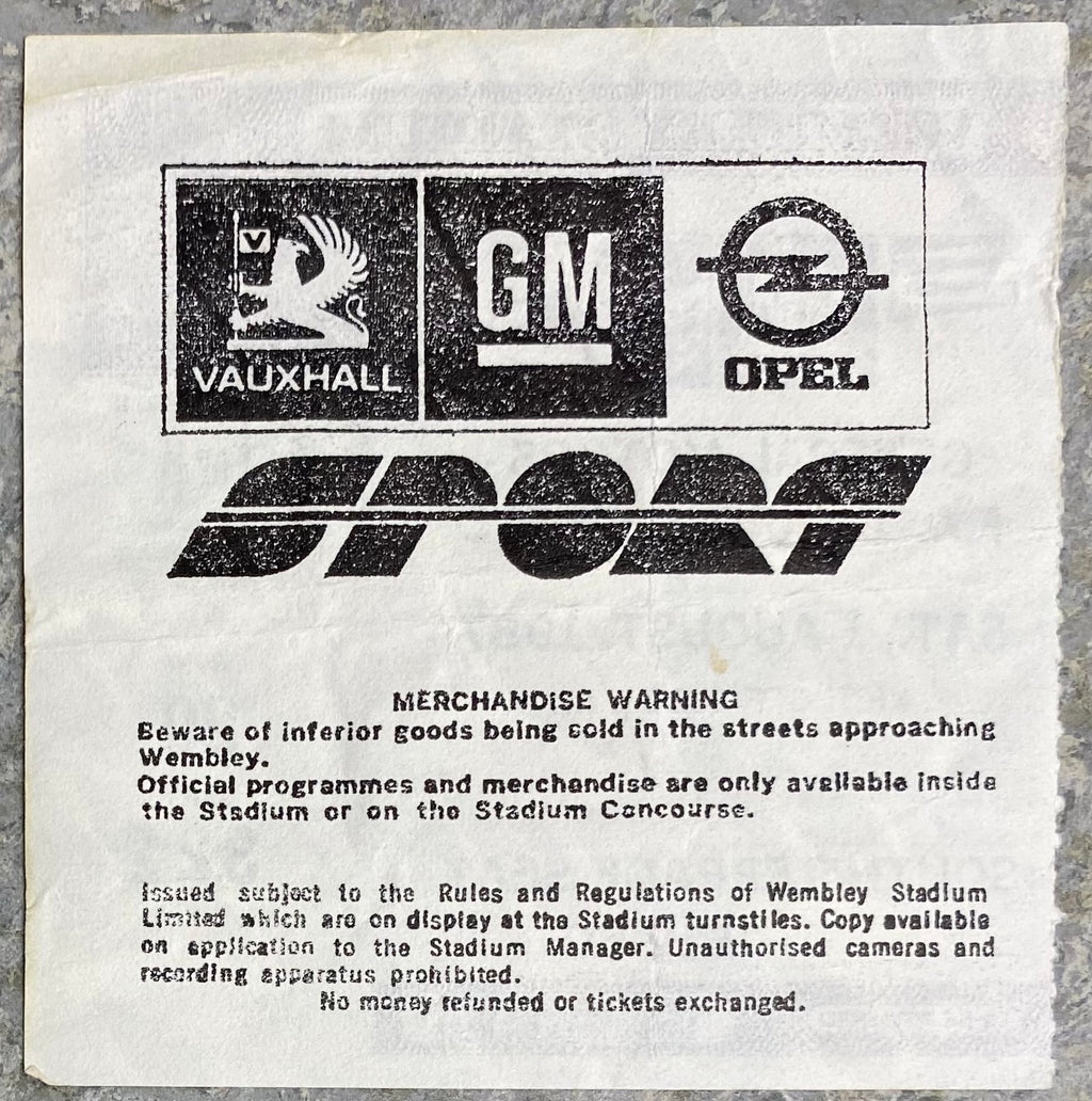 1987 ORIGINAL CHARITY SHIELD TICKET COVENTRY CITY V EVERTON