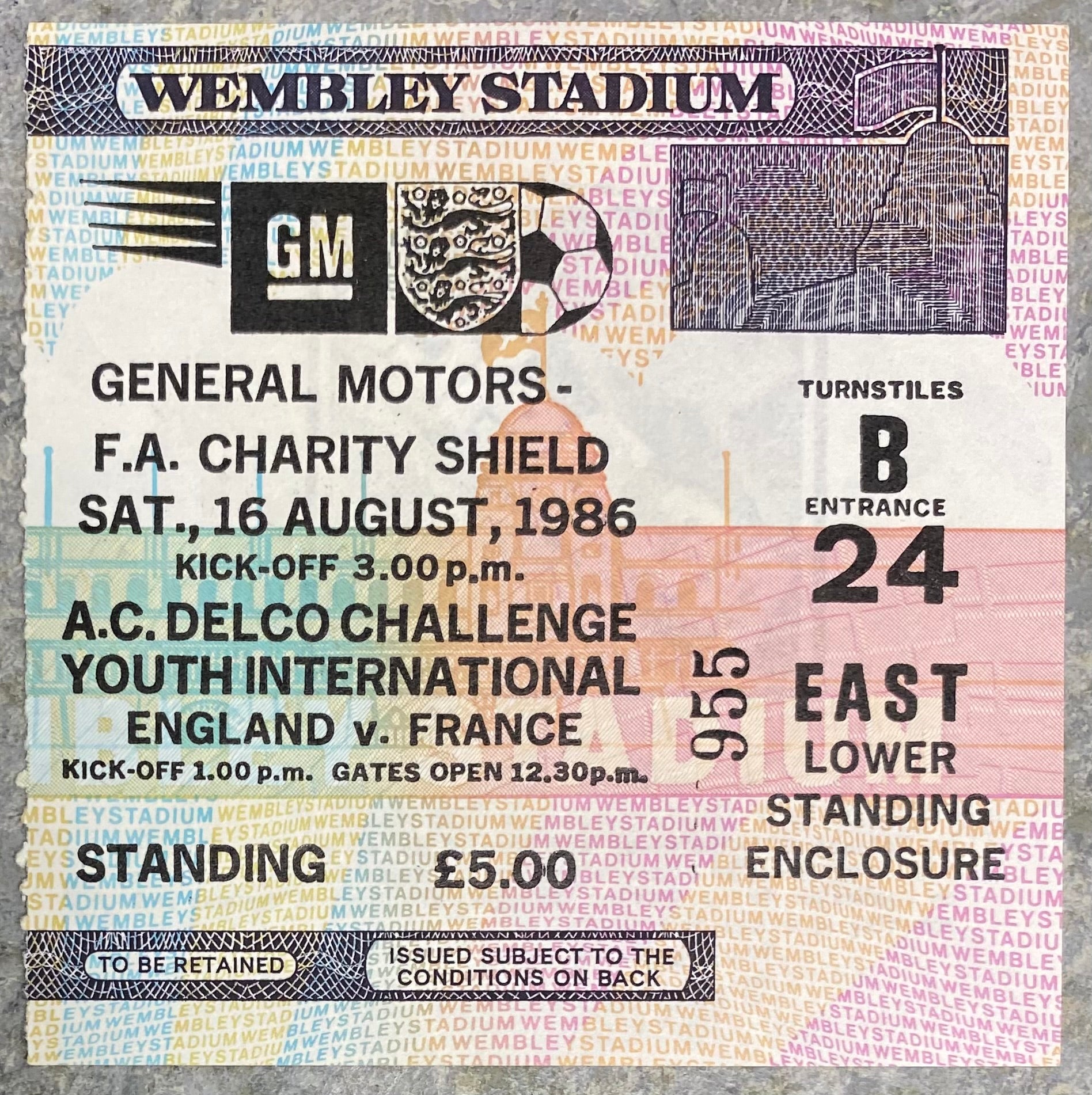 1986 ORIGINAL CHARITY SHIELD TICKET LIVERPOOL V EVERTON