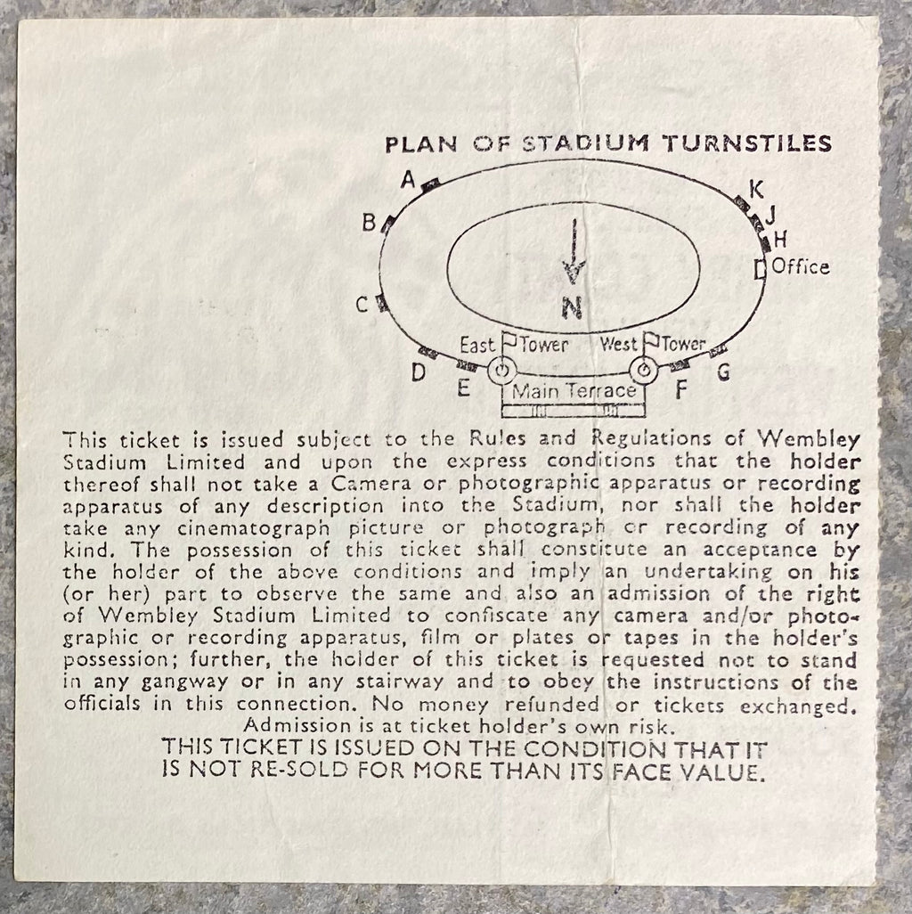 1975 ORIGINAL CHARITY SHIELD TICKET DERBY COUNTY V WEST HAM UNITED