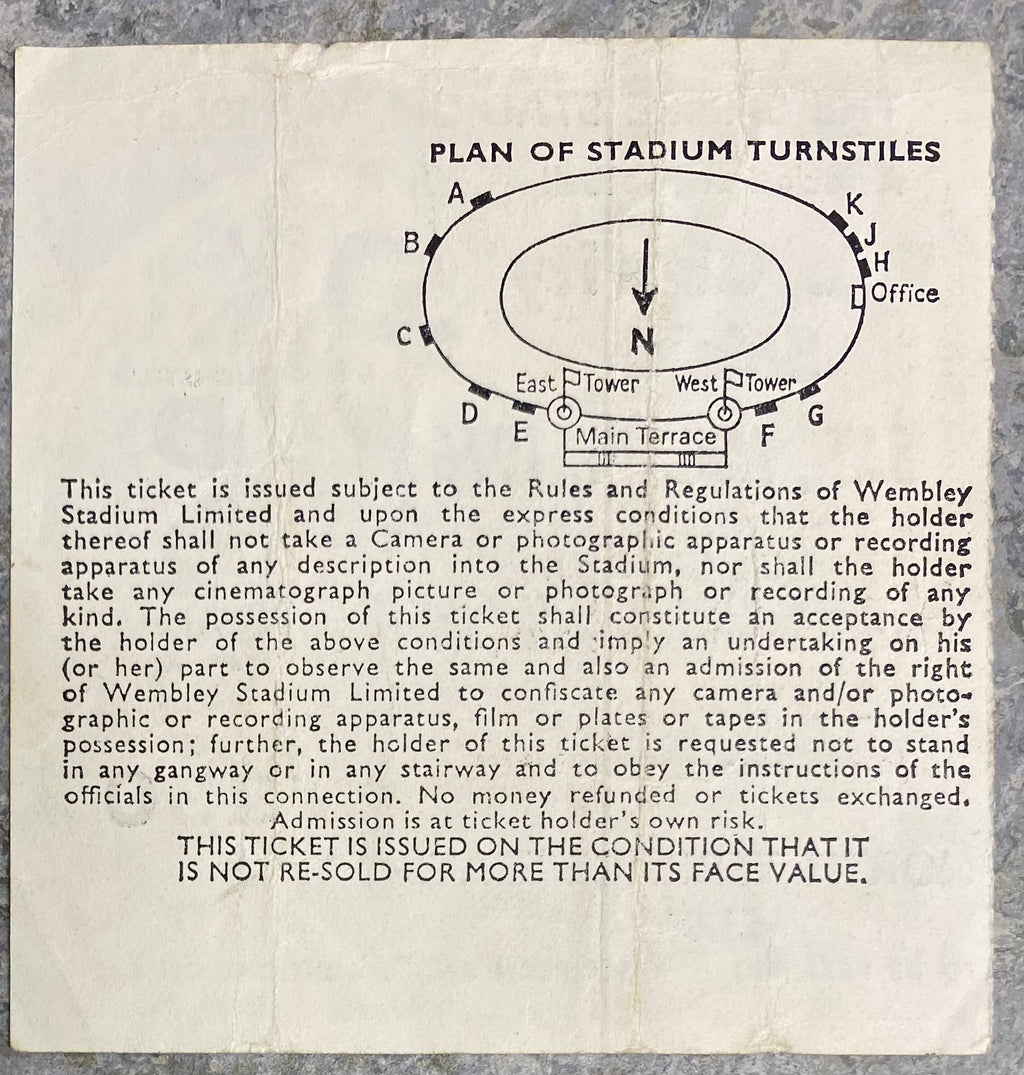 1976 ORIGINAL CHARITY SHIELD TICKET LIVERPOOL V SOUTHAMPTON