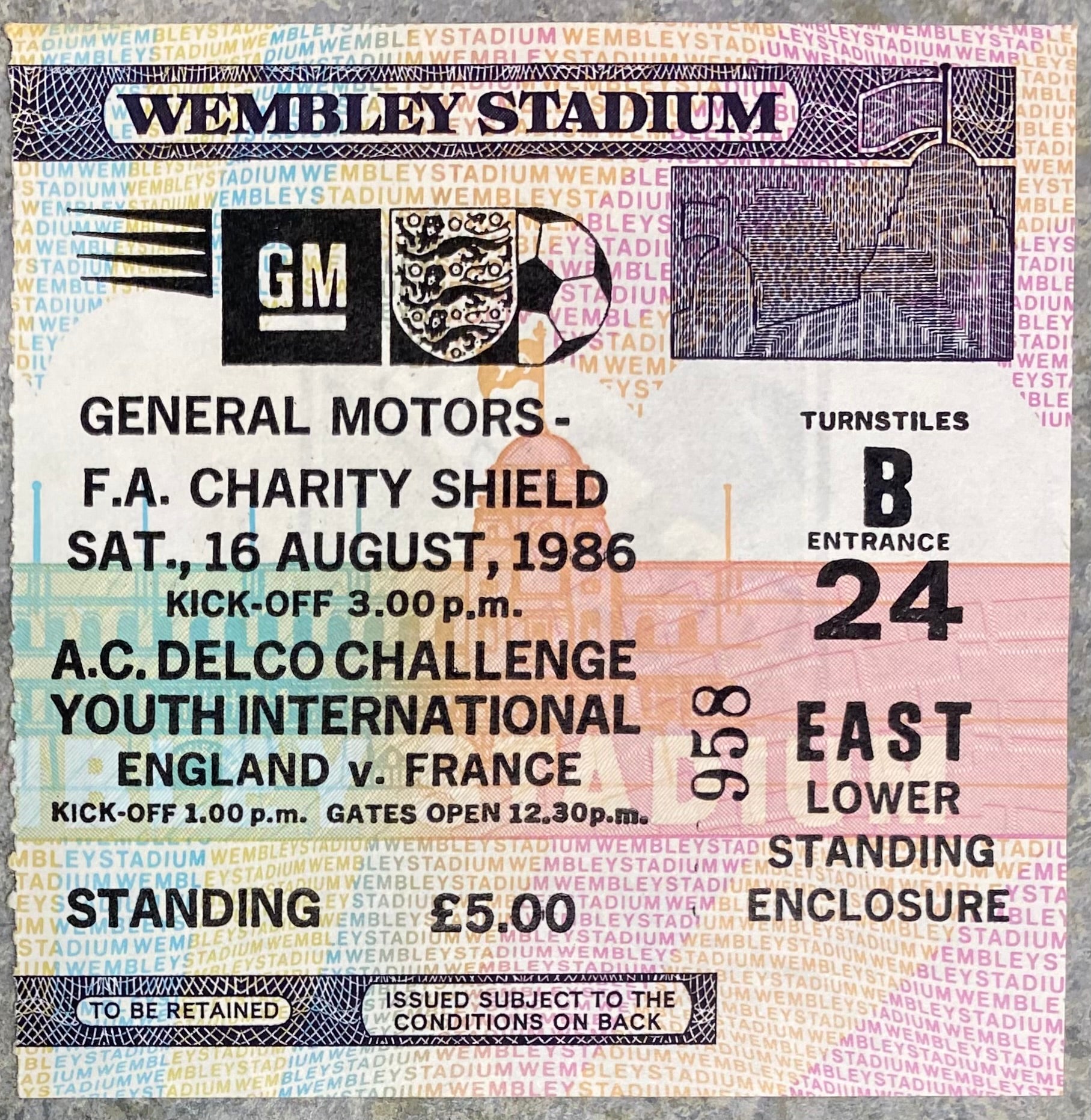 1986 ORIGINAL CHARITY SHIELD TICKET LIVERPOOL V EVERTON