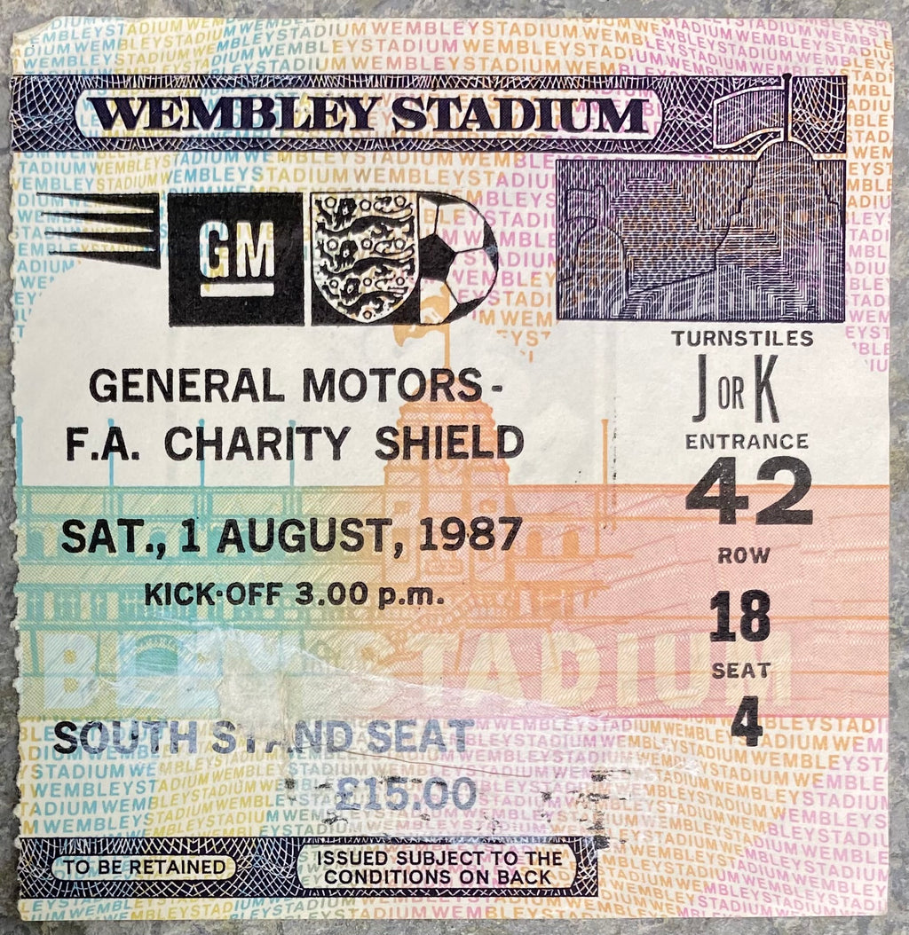 1987 ORIGINAL CHARITY SHIELD TICKET COVENTRY CITY V EVERTON