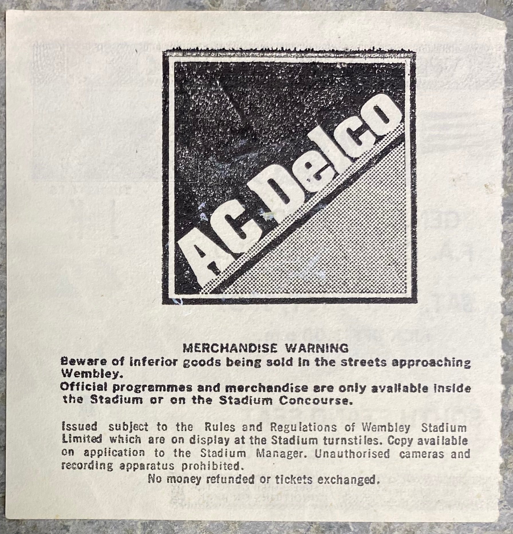 1987 ORIGINAL CHARITY SHIELD TICKET COVENTRY CITY V EVERTON