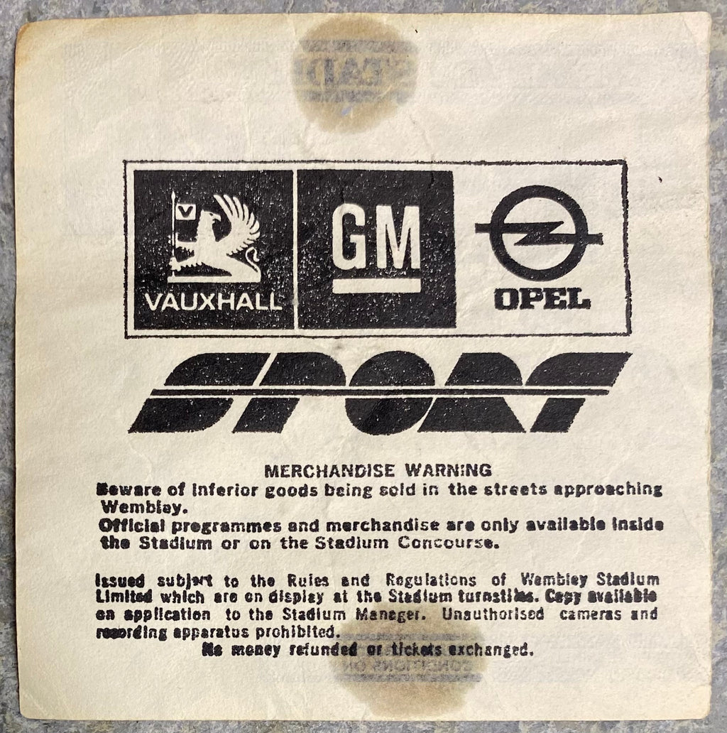 1987 ORIGINAL CHARITY SHIELD TICKET COVENTRY CITY V EVERTON