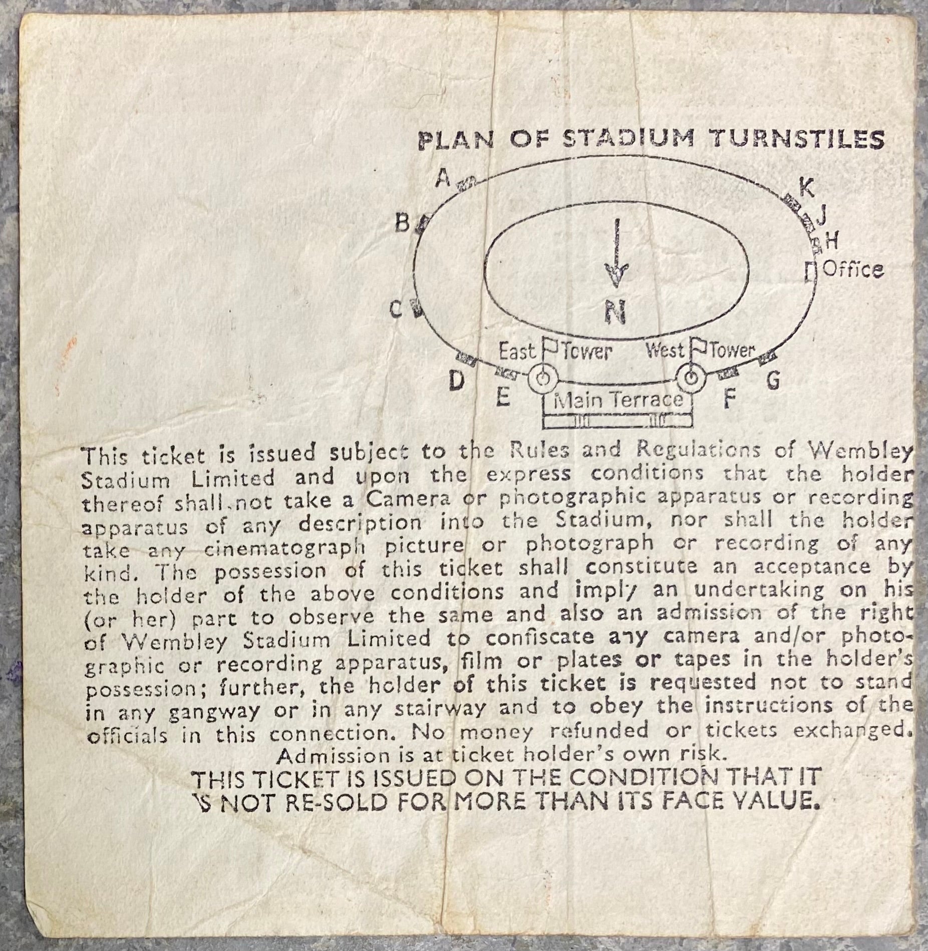 1975 ORIGINAL LEAGUE CUP FINAL TICKET ASTON VILLA V NORWICH CITY