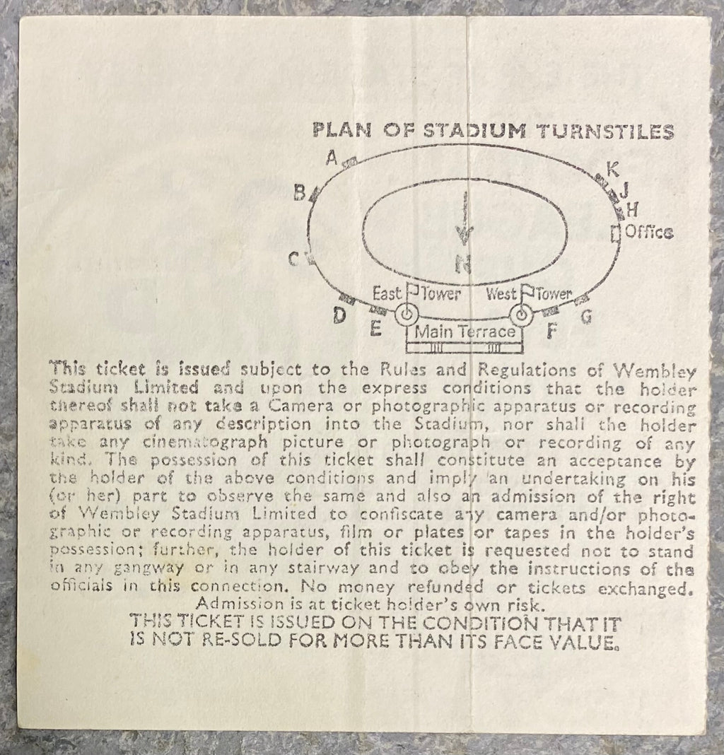 1975 ORIGINAL LEAGUE CUP FINAL TICKET ASTON VILLA V NORWICH CITY