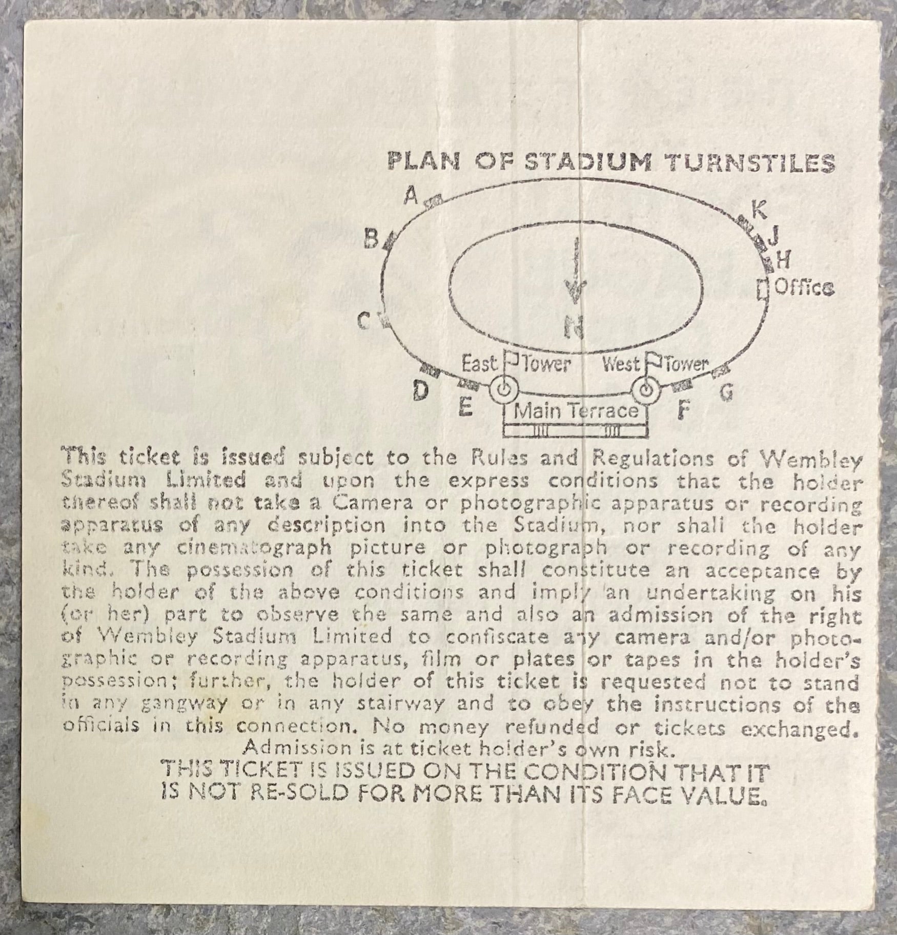 1975 ORIGINAL LEAGUE CUP FINAL TICKET ASTON VILLA V NORWICH CITY