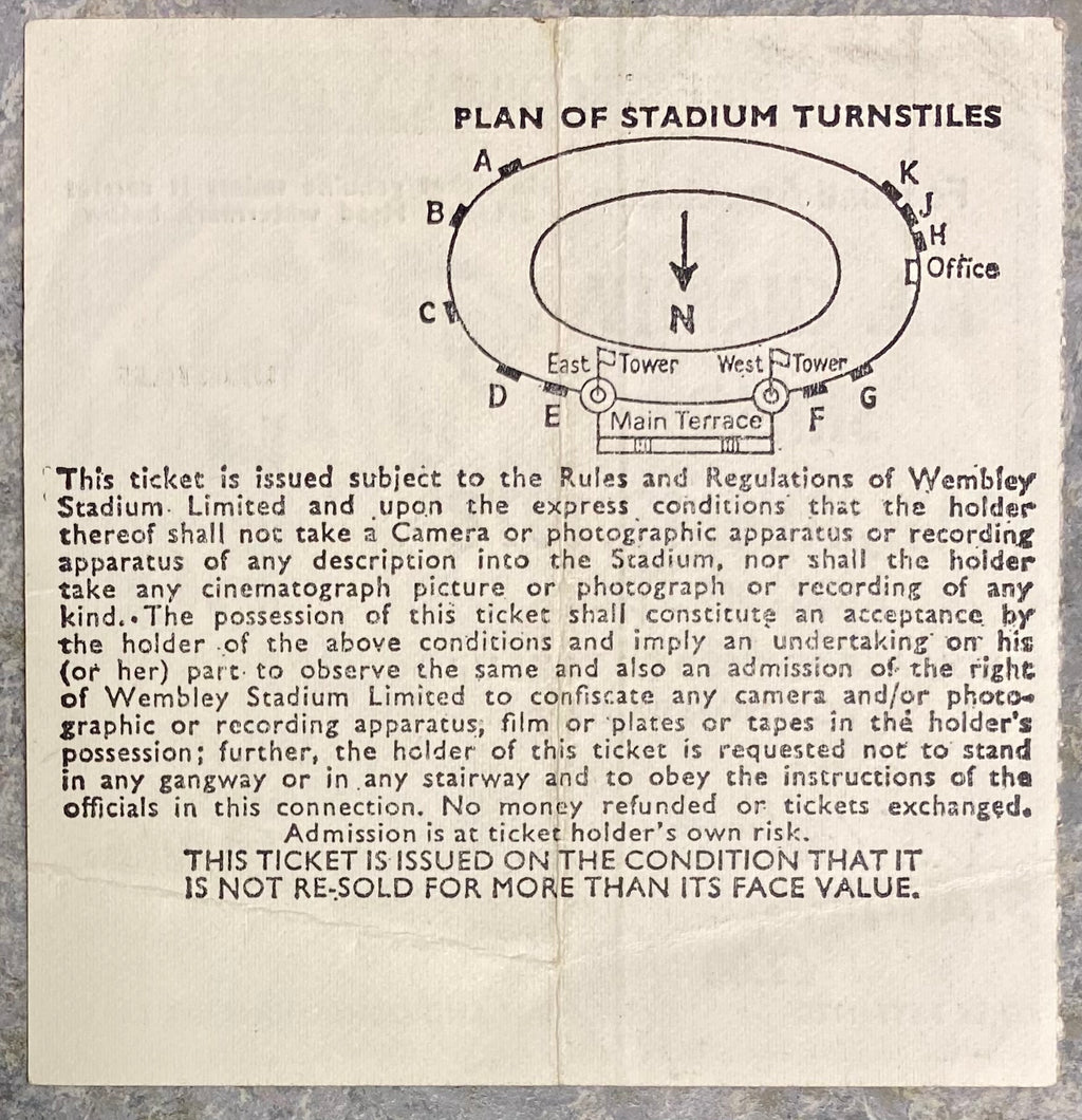 1978 ORIGINAL CHARITY SHIELD TICKET IPSWICH TOWN V NOTTINGHAM FOREST
