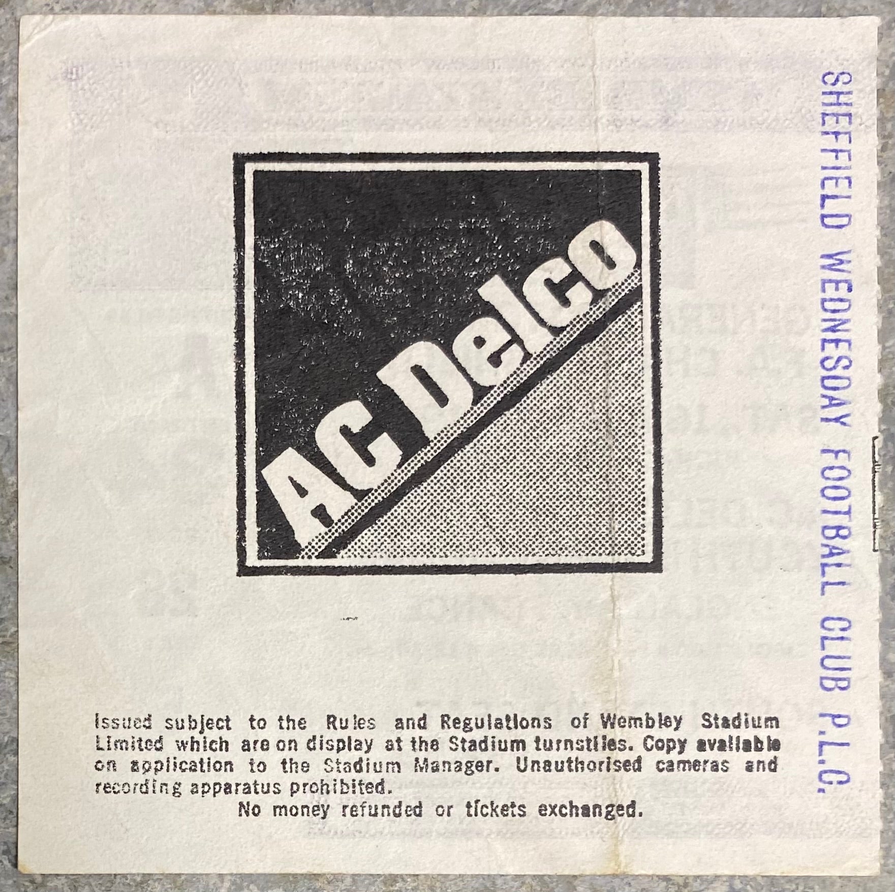 1986 ORIGINAL CHARITY SHIELD TICKET LIVERPOOL V EVERTON