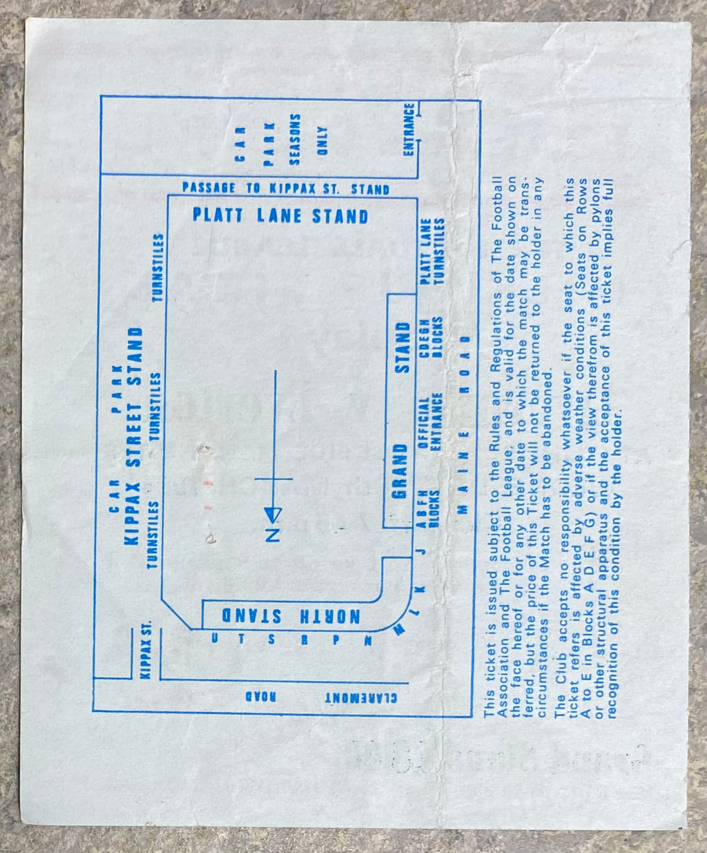 1984 ORIGINAL MILK CUP FINAL REPLAY TICKET LIVERPOOL V EVERTON @ MAINE ROAD