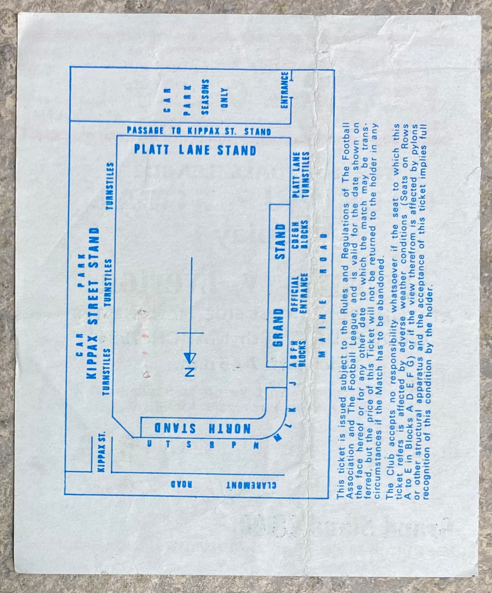 1984 ORIGINAL MILK CUP FINAL REPLAY TICKET LIVERPOOL V EVERTON @ MAINE ROAD