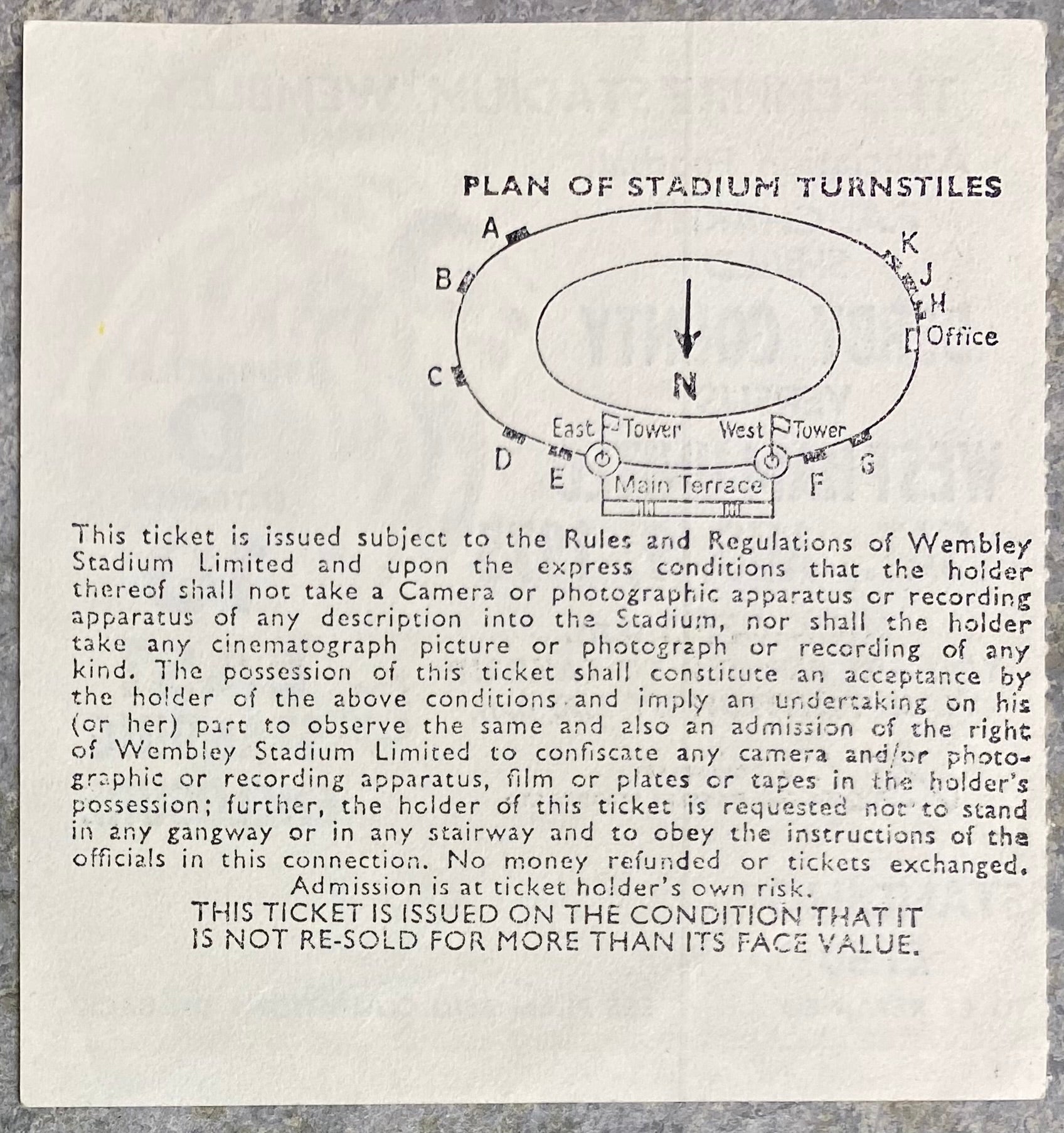 1975 ORIGINAL CHARITY SHIELD TICKET DERBY COUNTY V WEST HAM UNITED