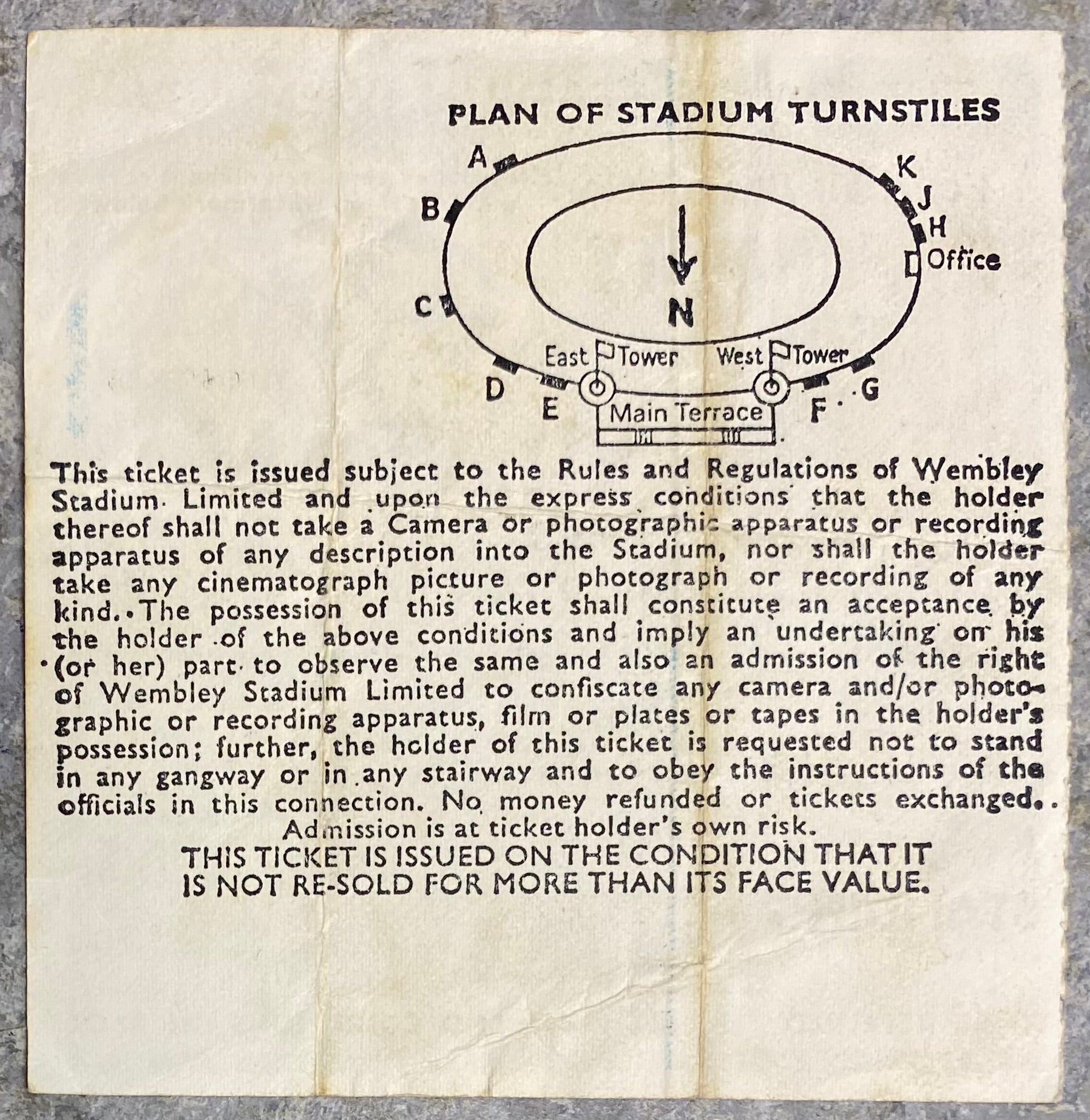 1979 ORIGINAL CHARITY SHIELD TICKET LIVERPOOL V ARSENAL