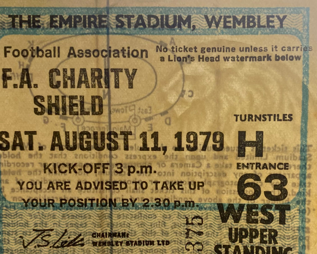 1979 ORIGINAL CHARITY SHIELD TICKET LIVERPOOL V ARSENAL