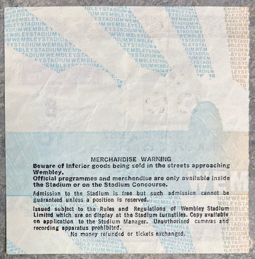 1987 ORIGINAL LITTLEWOODS CUP FINAL TICKET LIVERPOOL V ARSENAL