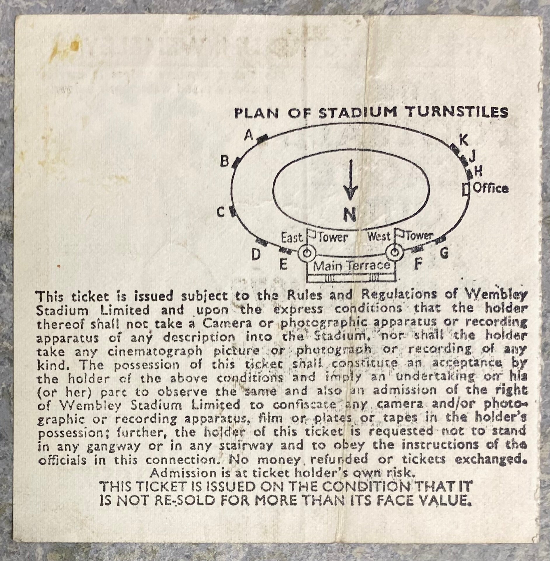 1978 ORIGINAL LEAGUE CUP FINAL TICKET LIVERPOOL V NOTTINGHAM FOREST