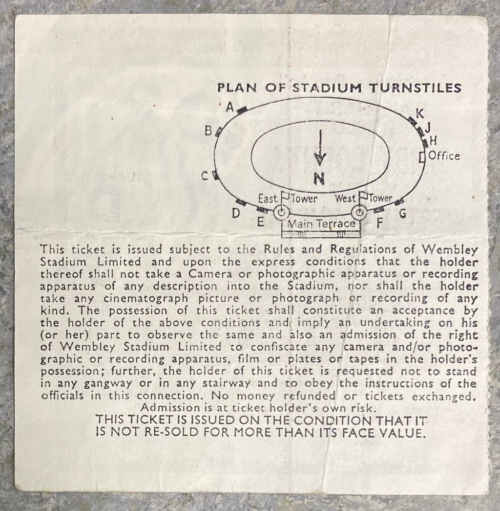 1975 ORIGINAL CHARITY SHIELD TICKET DERBY COUNTY V WEST HAM UNITED
