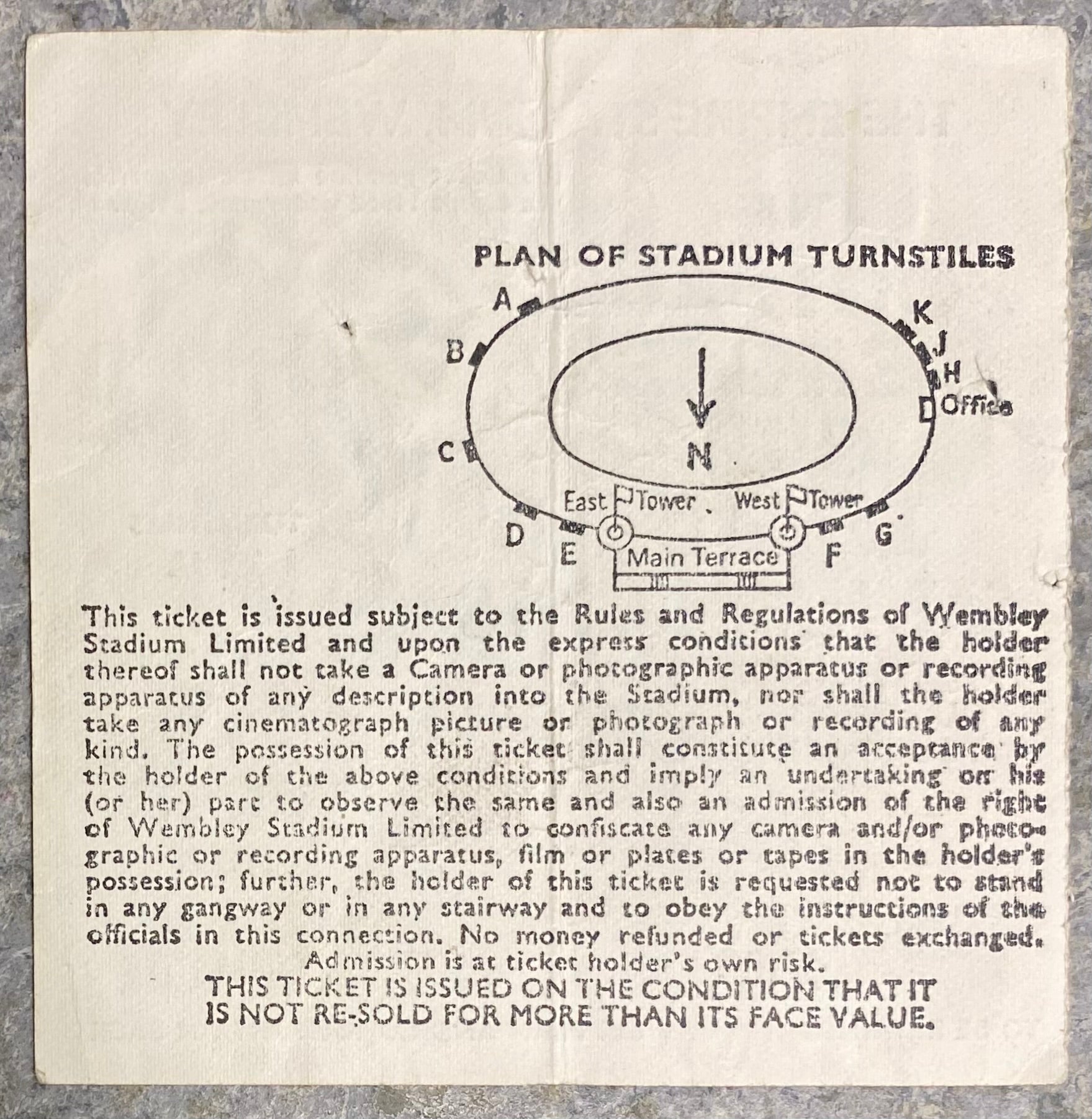 1978 ORIGINAL LEAGUE CUP FINAL TICKET LIVERPOOL V NOTTINGHAM FOREST