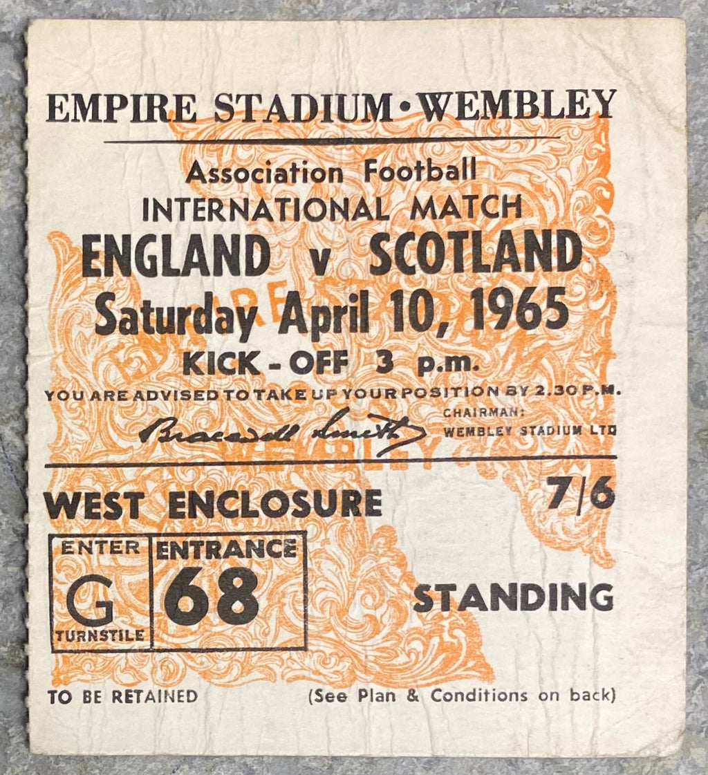 1965 ORIGINAL BRITISH HOME CHAMPIONSHIPS TICKET ENGLAND V SCOTLAND