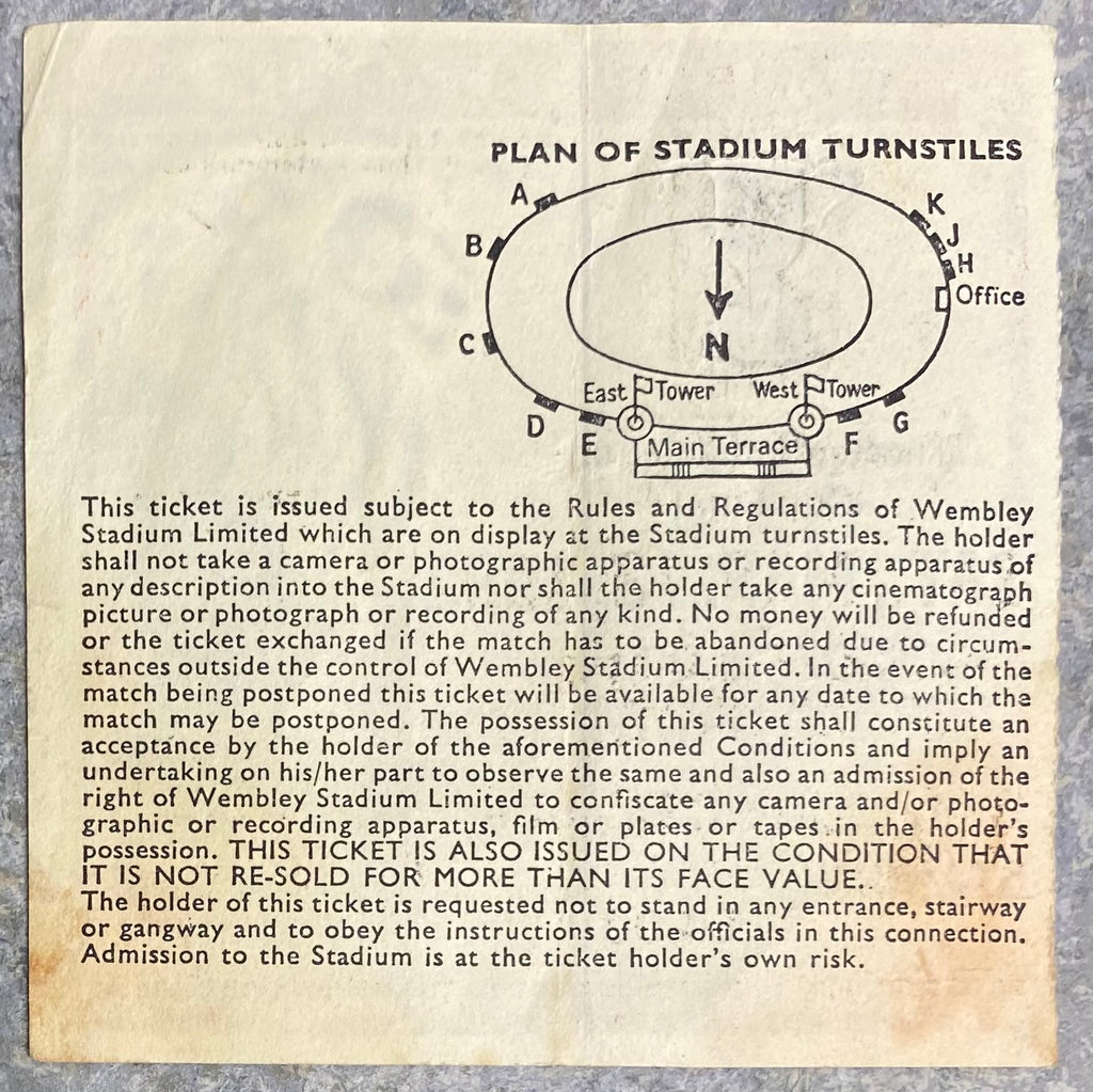 1982 ORIGINAL LEAGUE CUP FINAL TICKET LIVERPOOL V TOTTENHAM HOTSPUR