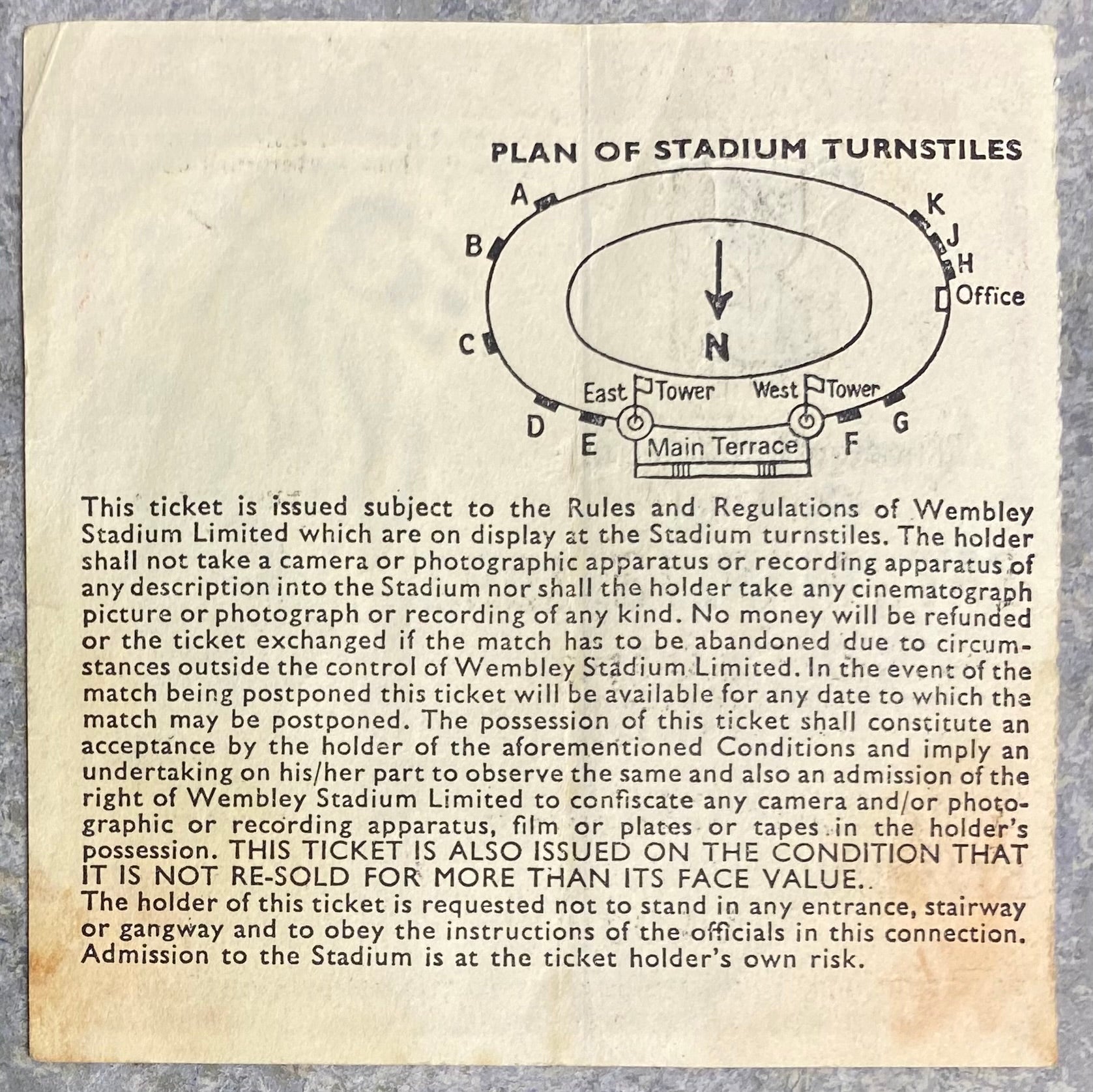 1982 ORIGINAL LEAGUE CUP FINAL TICKET LIVERPOOL V TOTTENHAM HOTSPUR