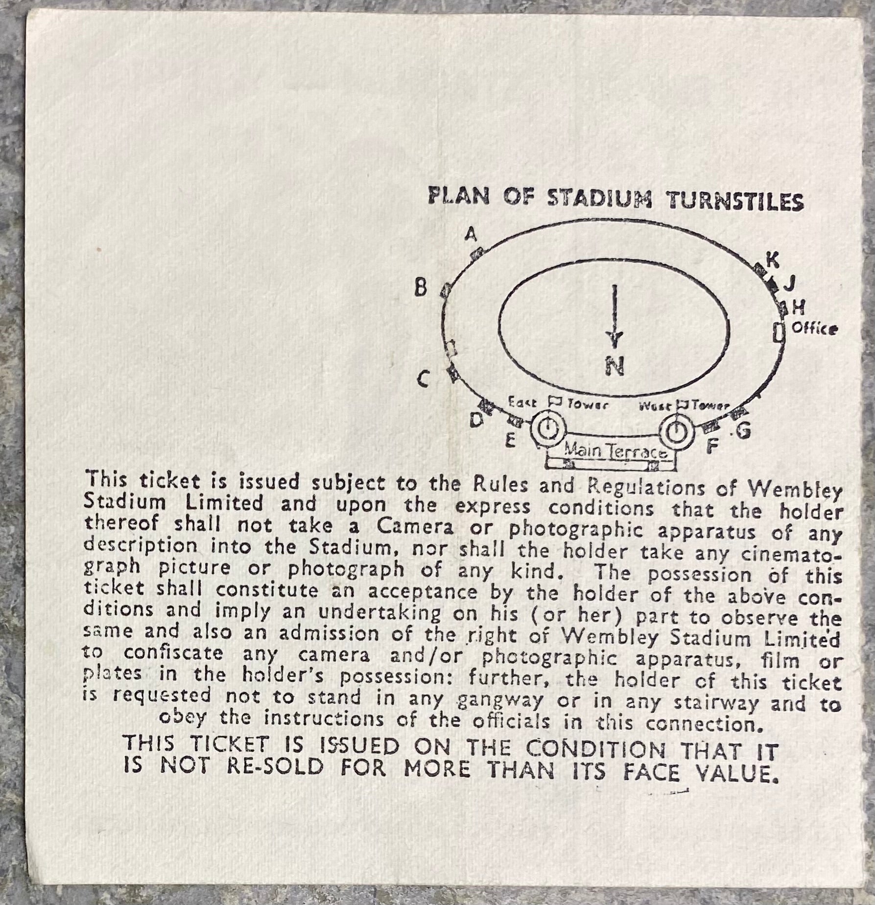 1969 ORIGINAL LEAGUE CUP FINAL TICKET SWINDON TOWN V ARSENAL
