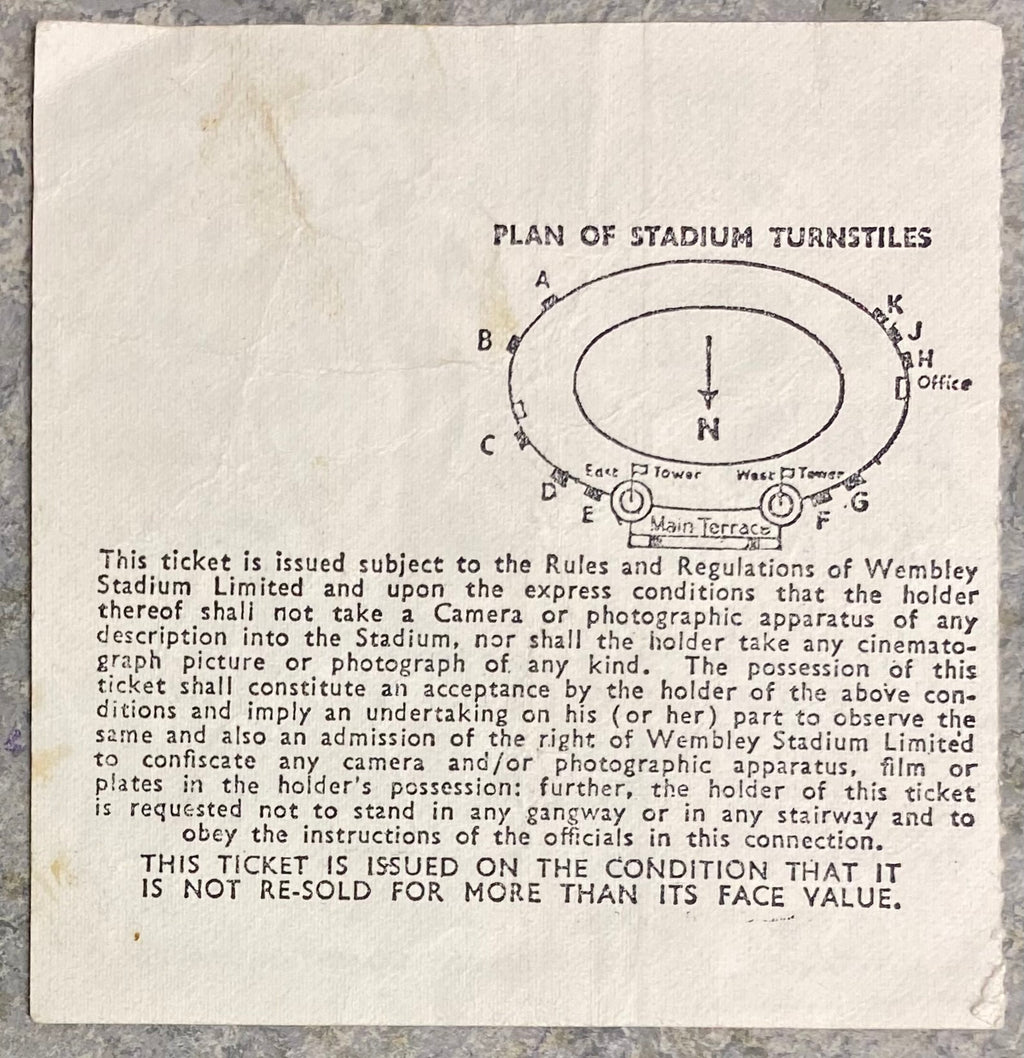 1969 ORIGINAL LEAGUE CUP FINAL TICKET SWINDON TOWN V ARSENAL